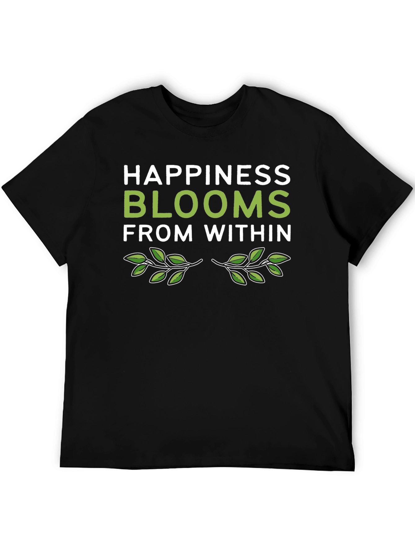 Happiness Blooms Black Graphic Tee