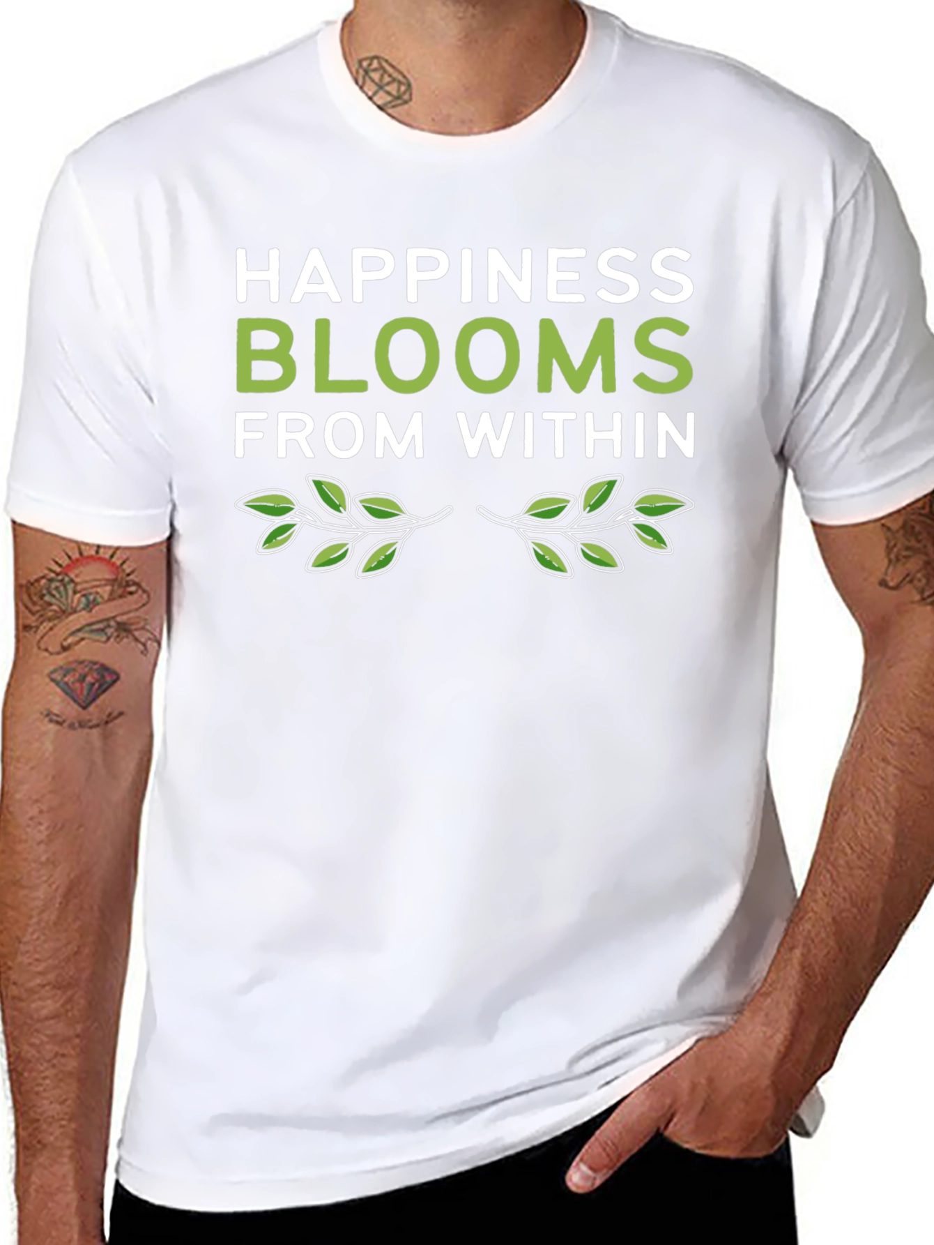 Happiness Blooms Black Graphic Tee