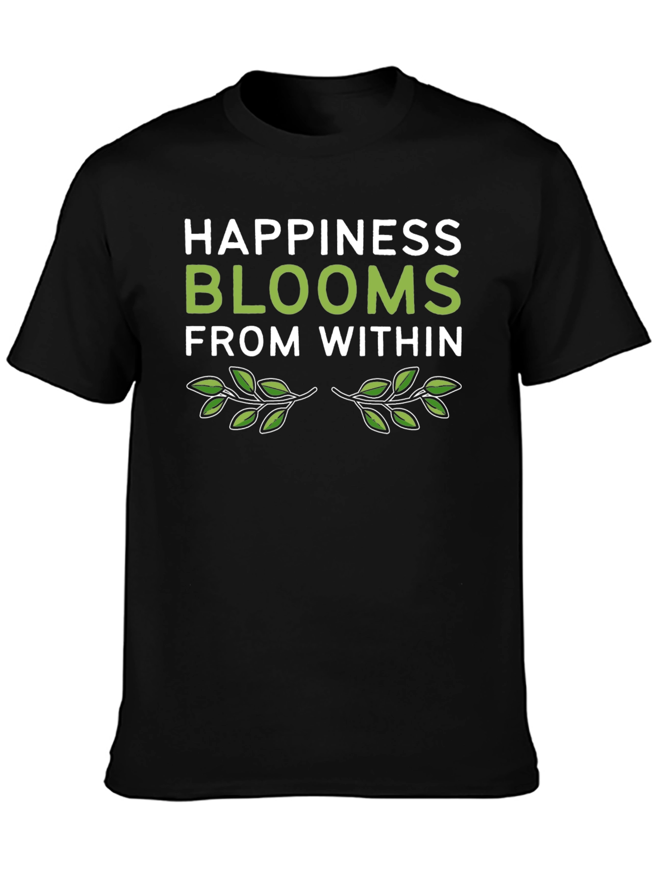 Happiness Blooms Black Graphic Tee