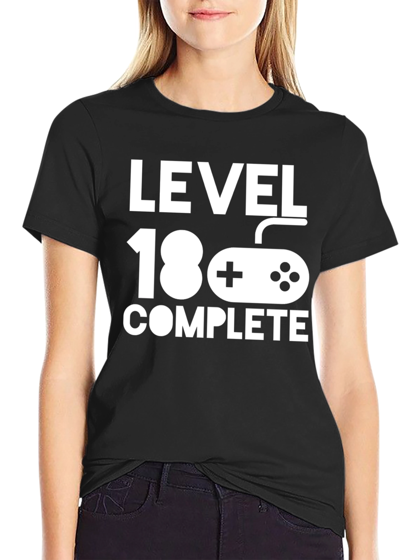 Level 18 Complete Black Graphic T-Shirt