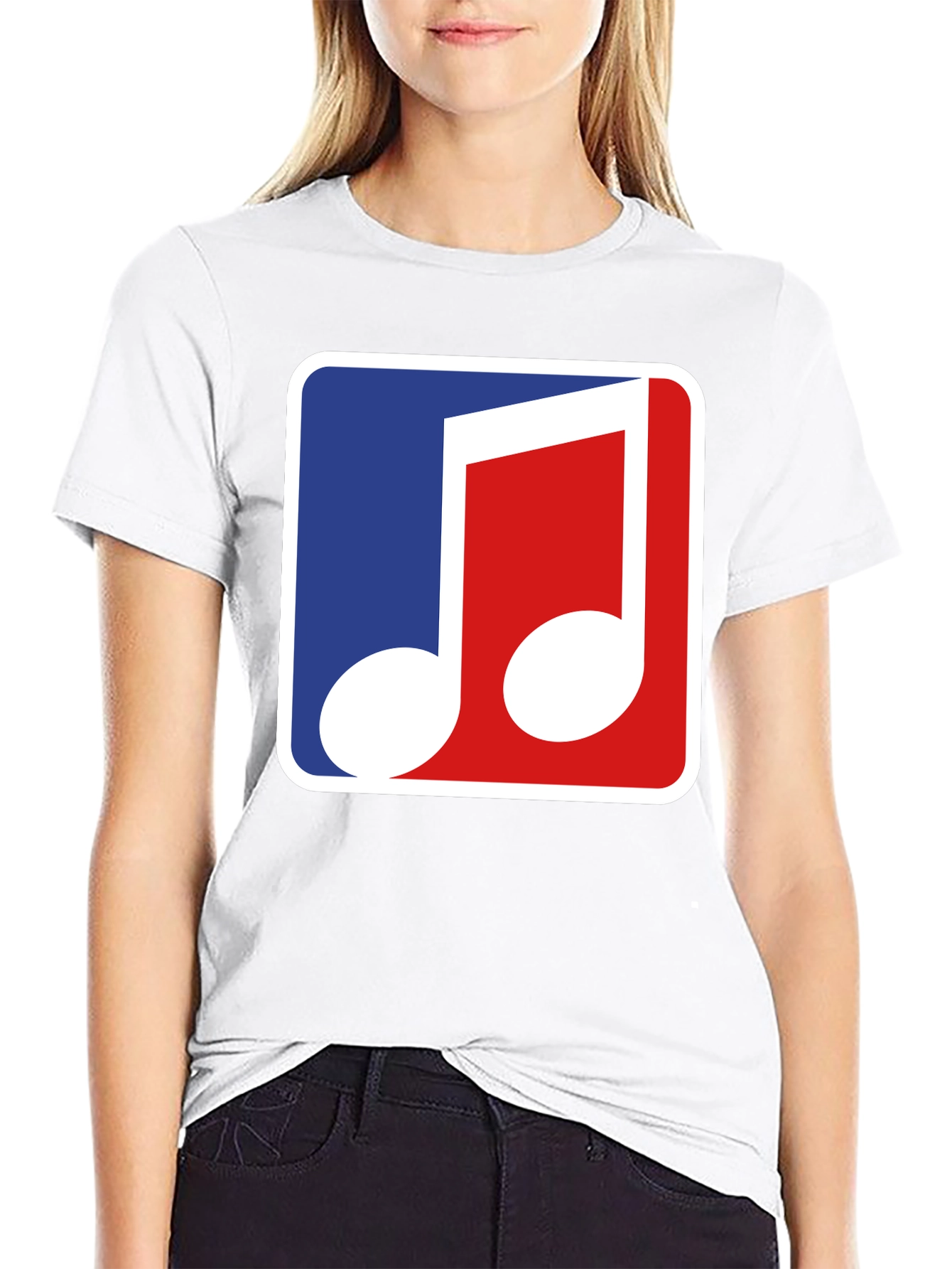 Musical Note T-Shirt - Blue & Red Design