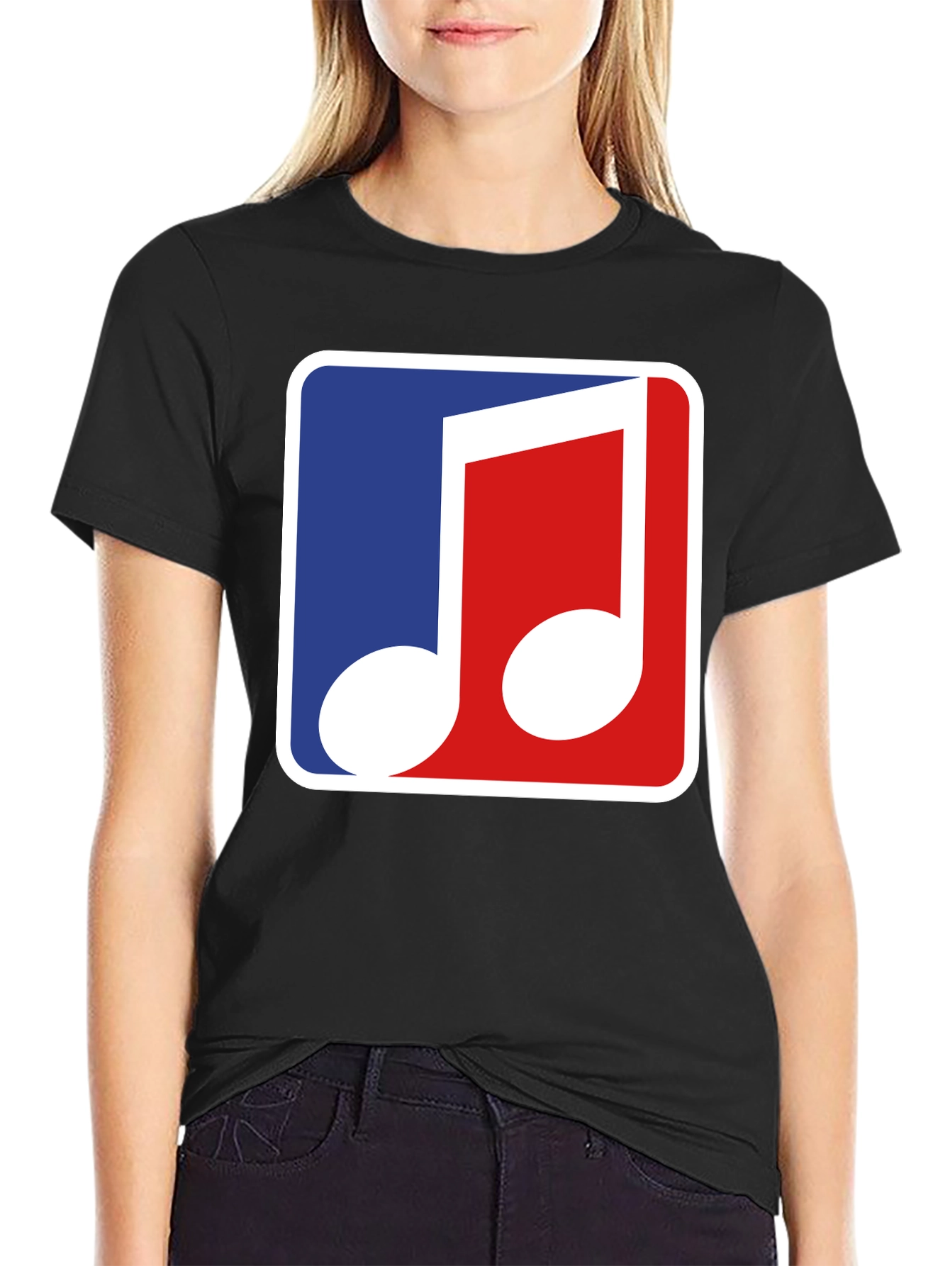 Musical Note T-Shirt - Blue & Red Design