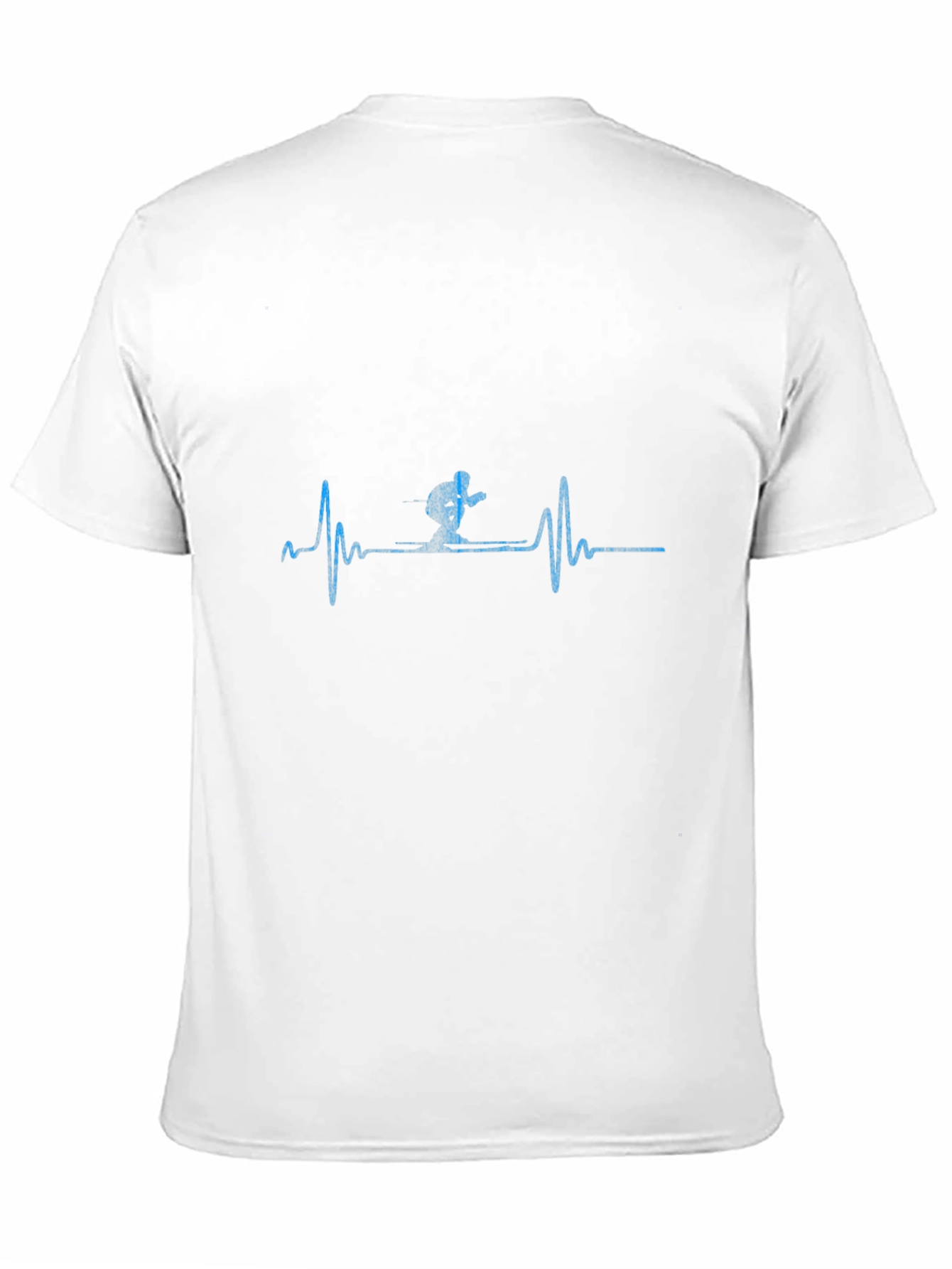 Skiing Heartbeat T-Shirt - Black Cotton Tee