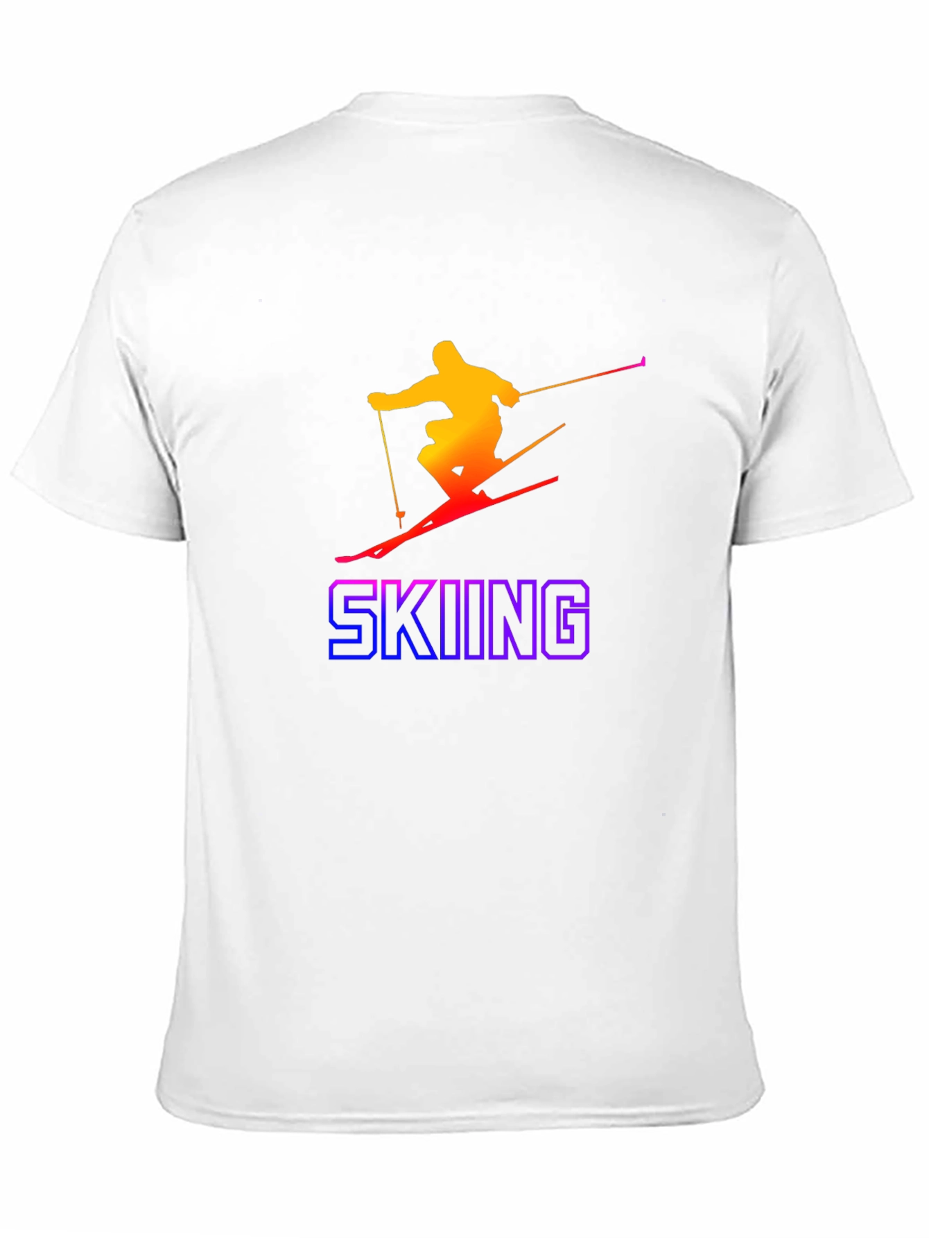 Gradient Skier Graphic Tee - Black Cotton Blend