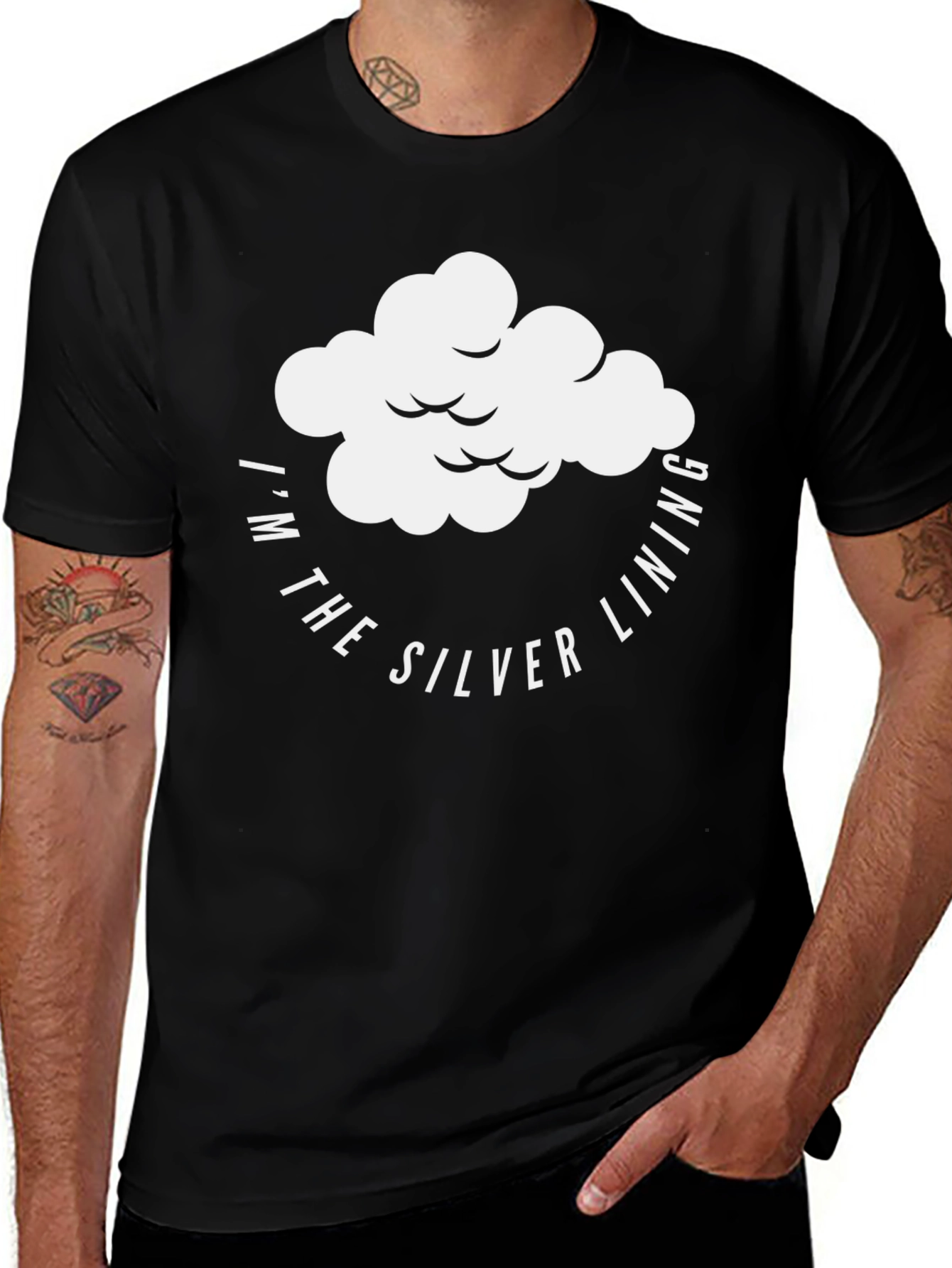 Silver Lining Graphic T-Shirt - Mens Black Tee