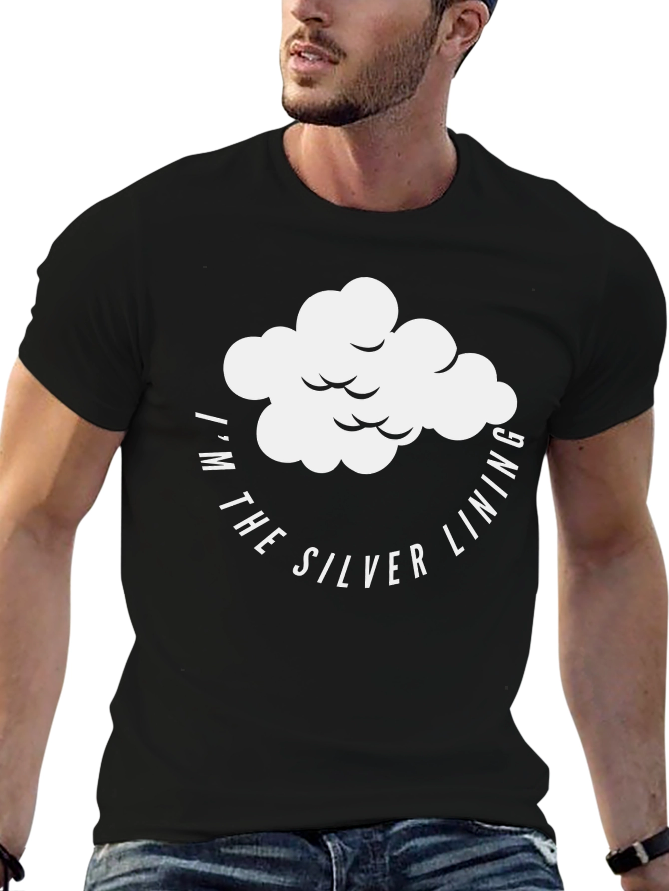 Silver Lining Graphic T-Shirt - Mens Black Tee