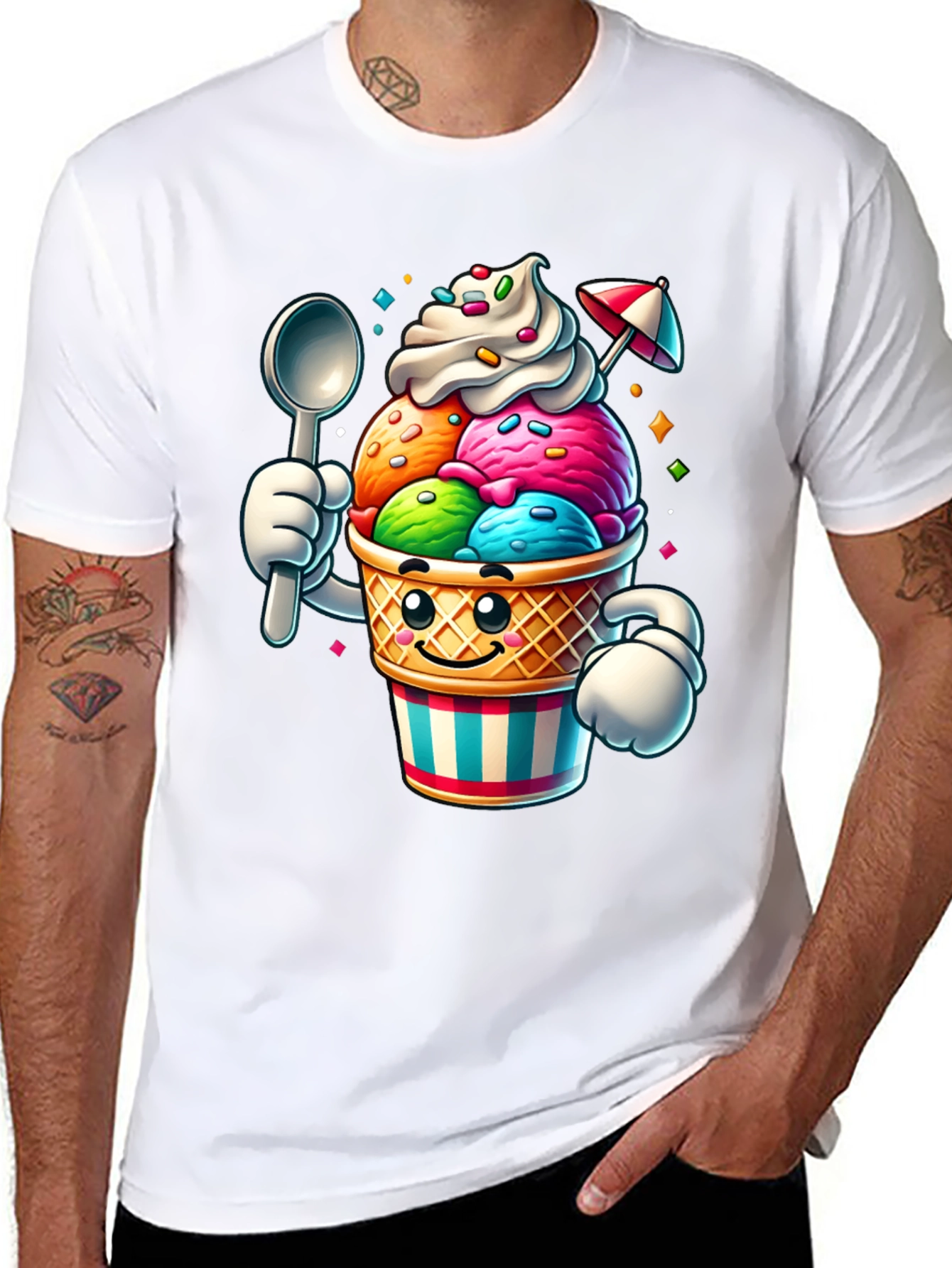 Fun Ice Cream T-Shirt - Cartoon Character Tee