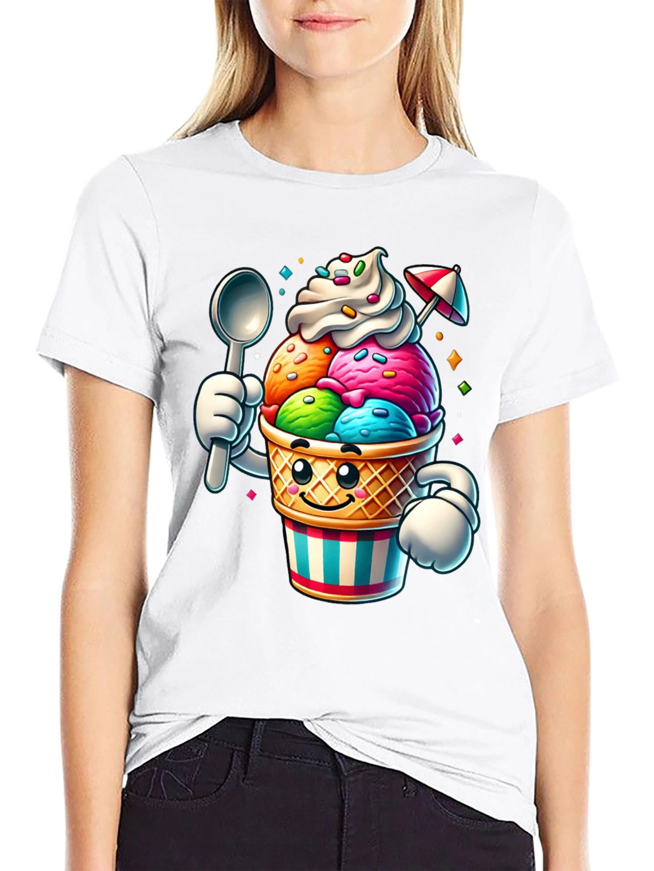 Fun Ice Cream T-Shirt - Cartoon Character Tee