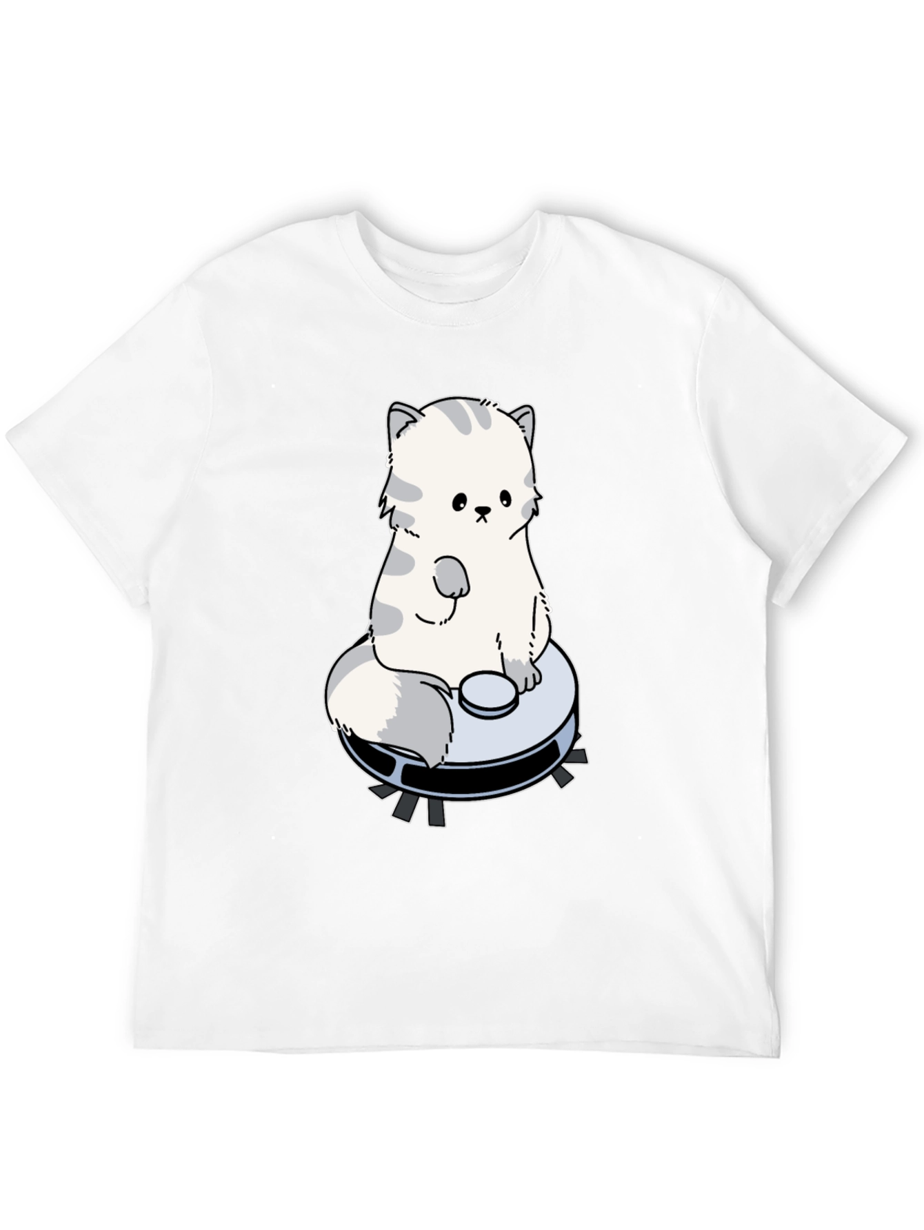 Cute Cat Riding Robot Vacuum T-Shirt