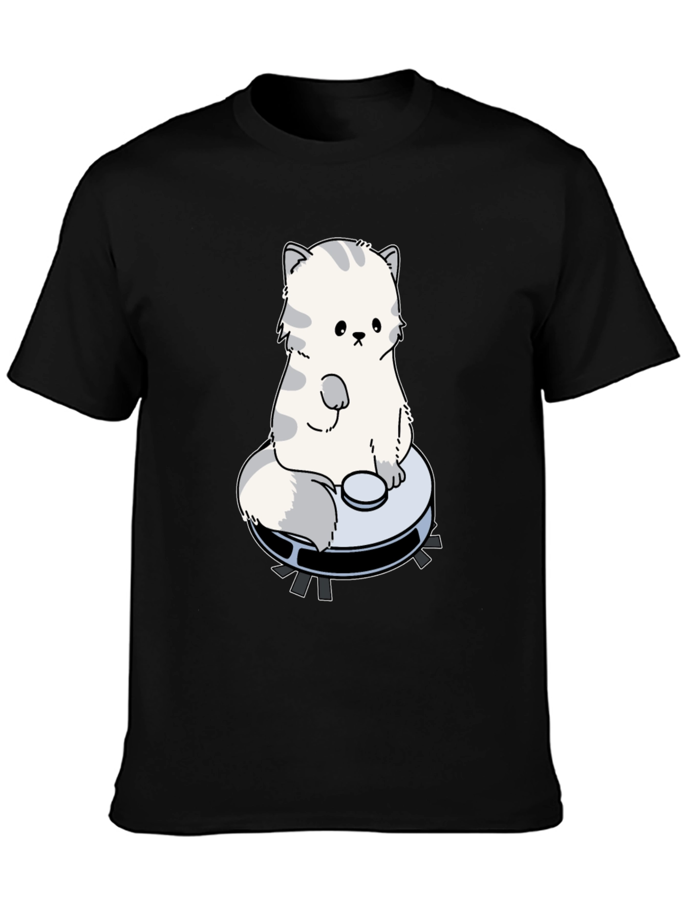 Cute Cat Riding Robot Vacuum T-Shirt