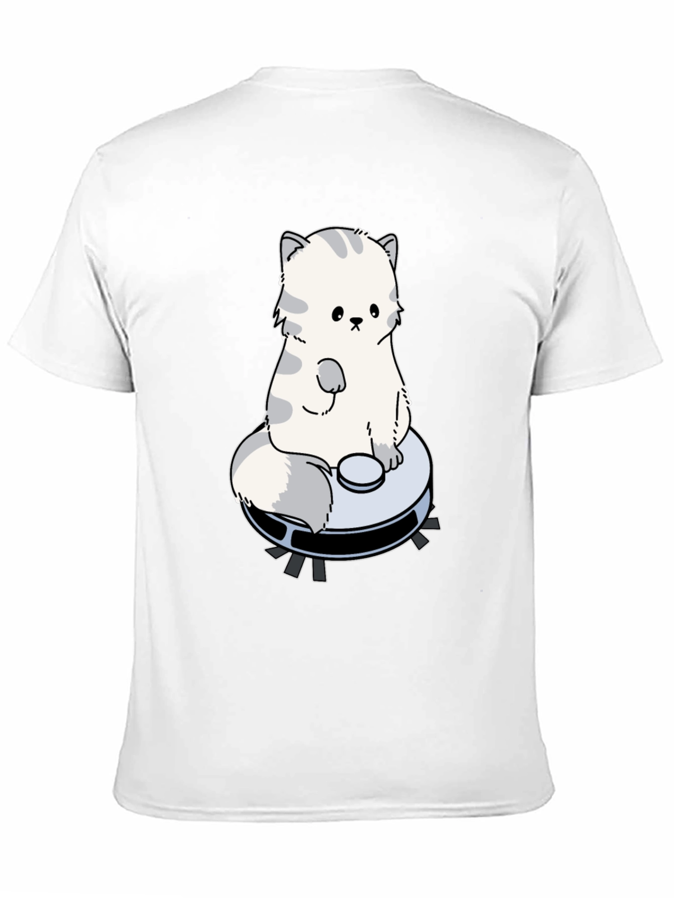 Cute Cat Riding Robot Vacuum T-Shirt