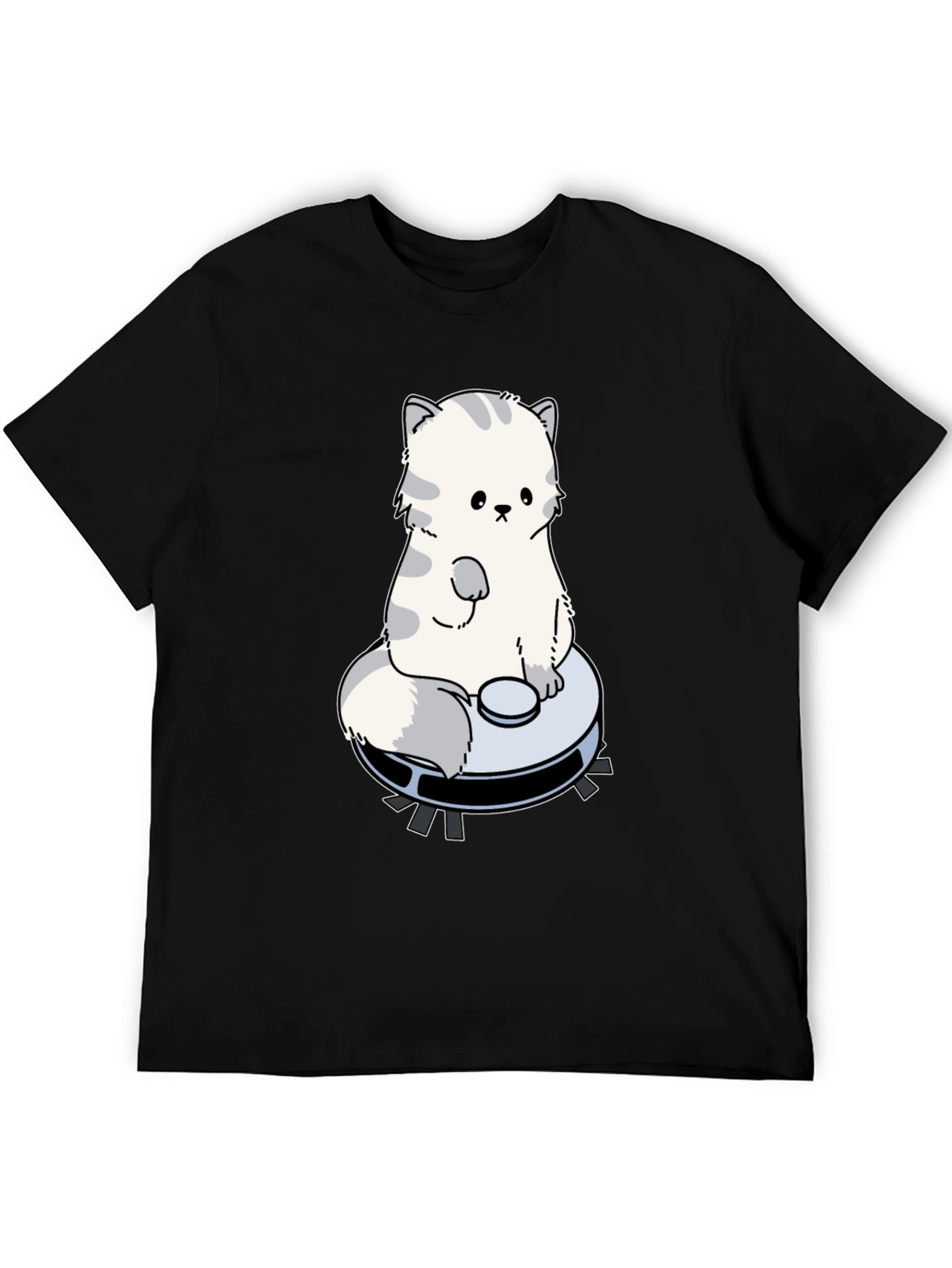 Cute Cat Riding Robot Vacuum T-Shirt