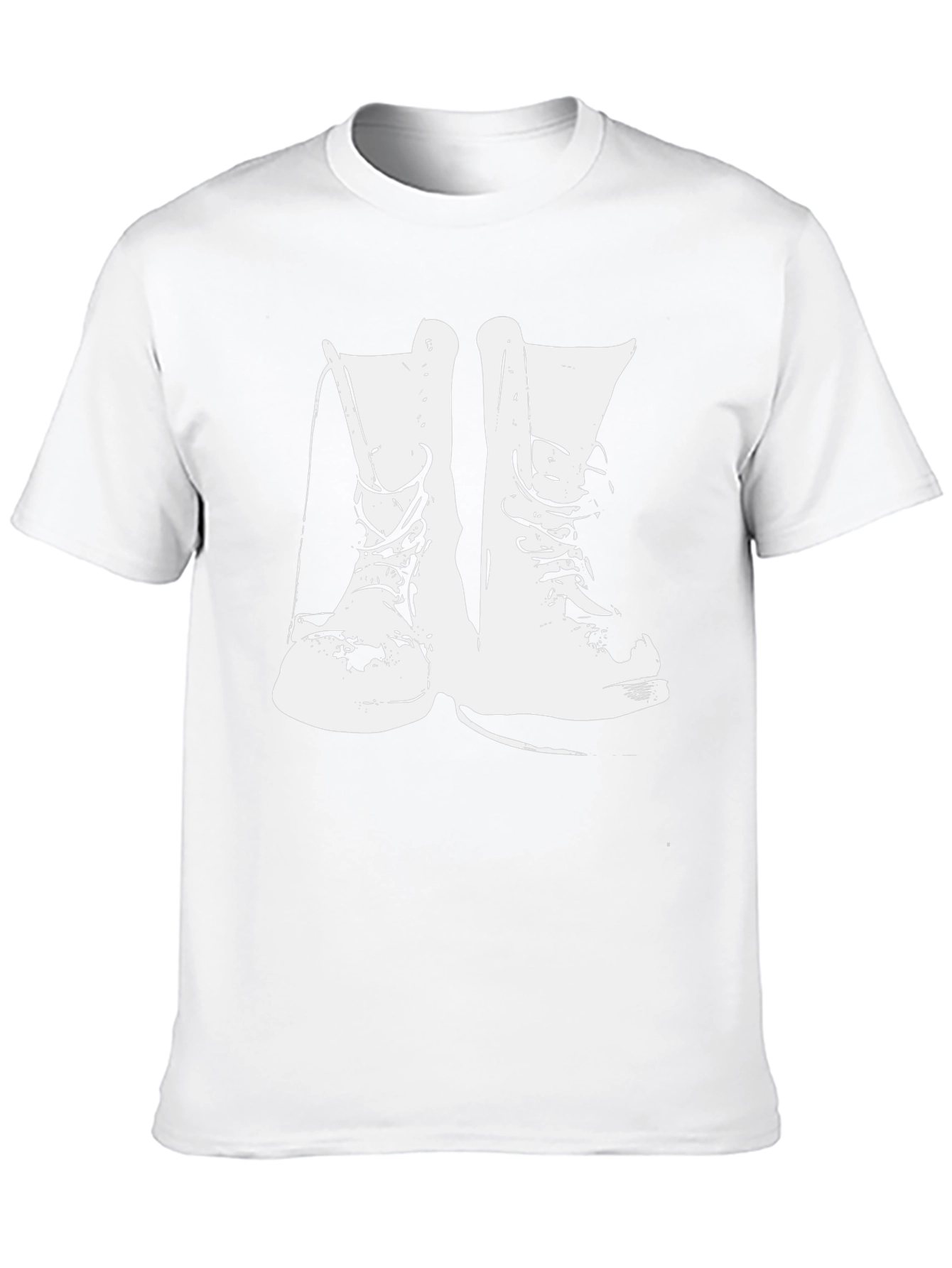 Black T-Shirt with White Boot Graphic