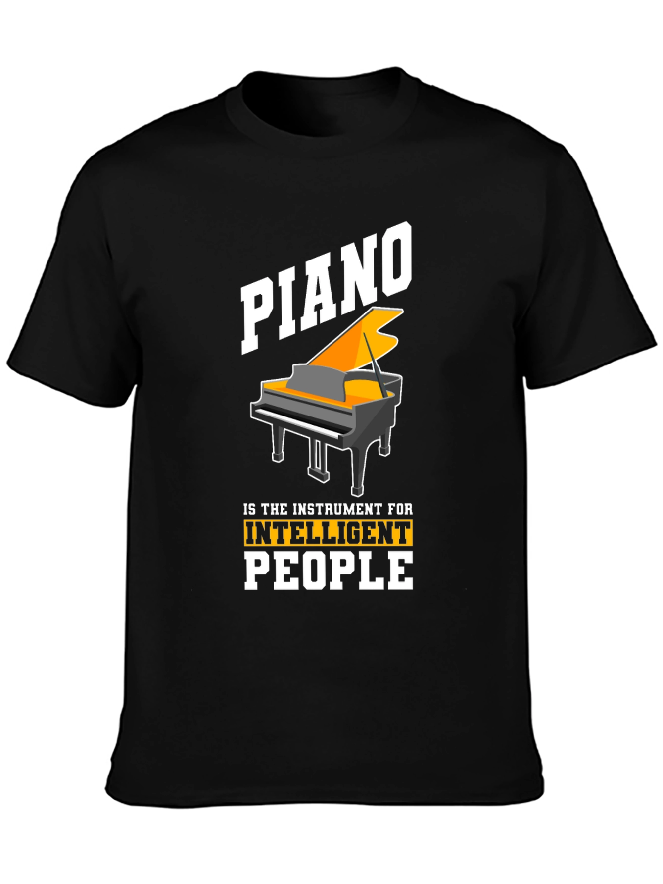 Piano Intelligent People Black Graphic T-Shirt