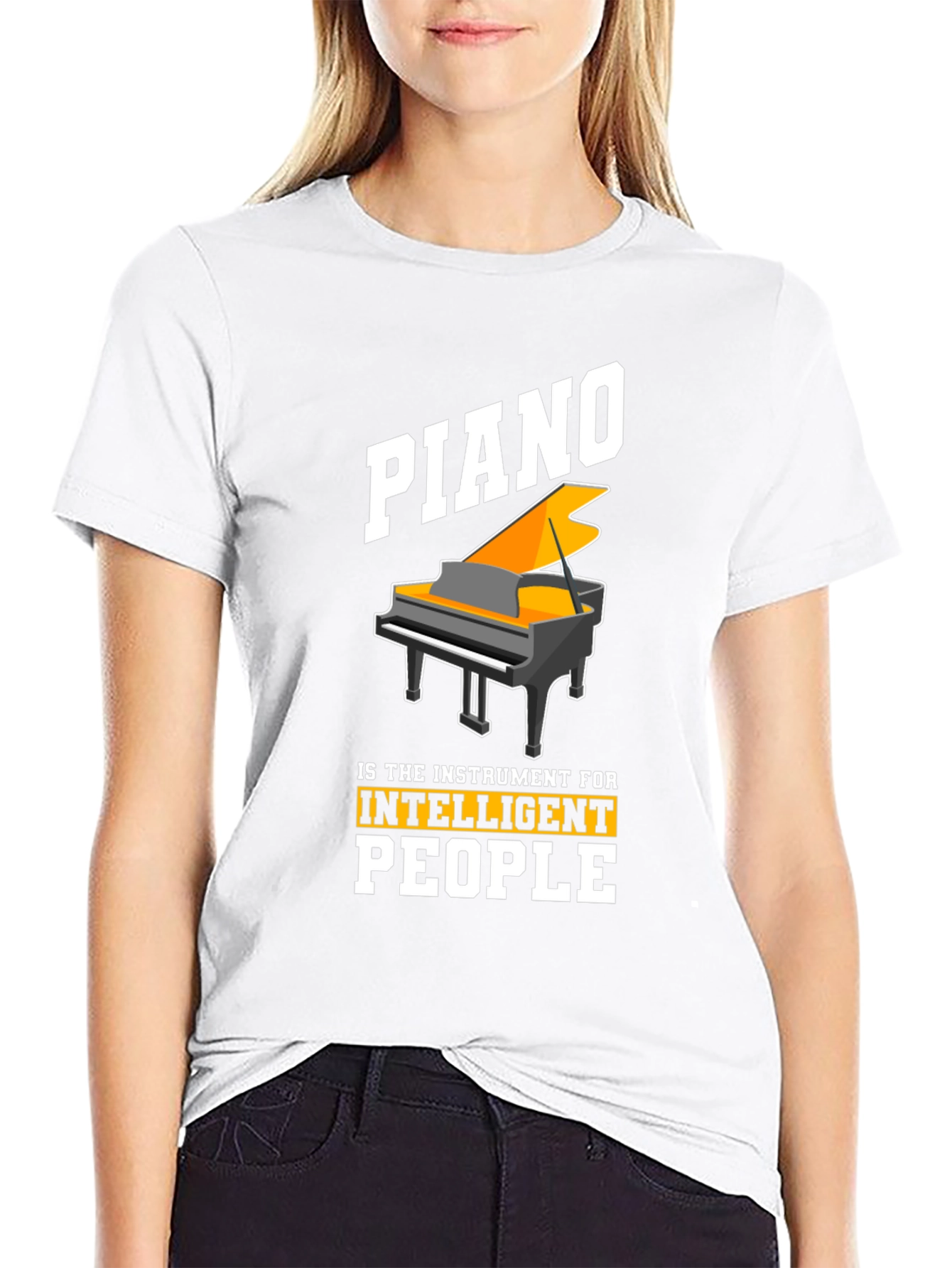 Piano Intelligent People Black Graphic T-Shirt