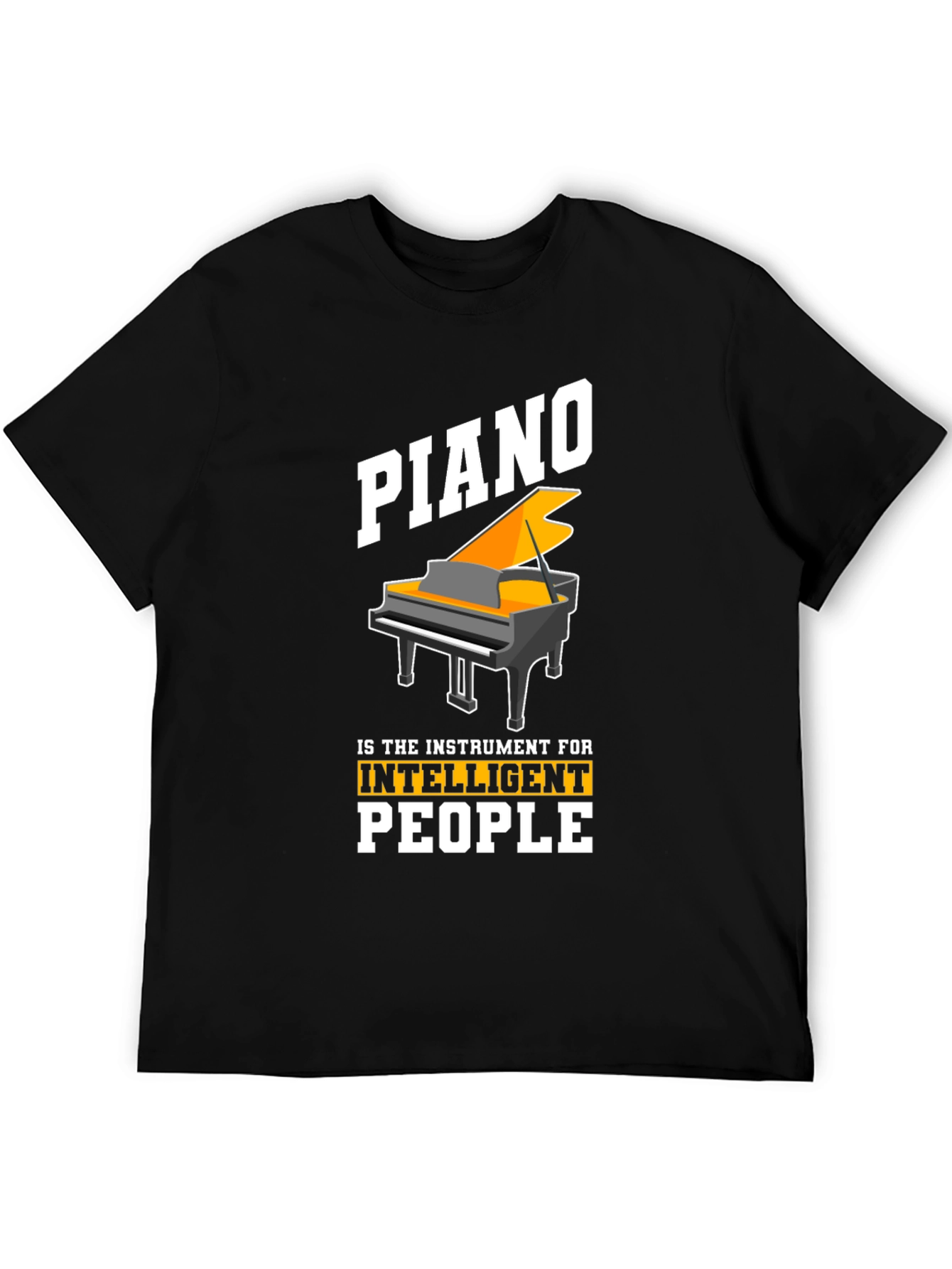 Piano Intelligent People Black Graphic T-Shirt