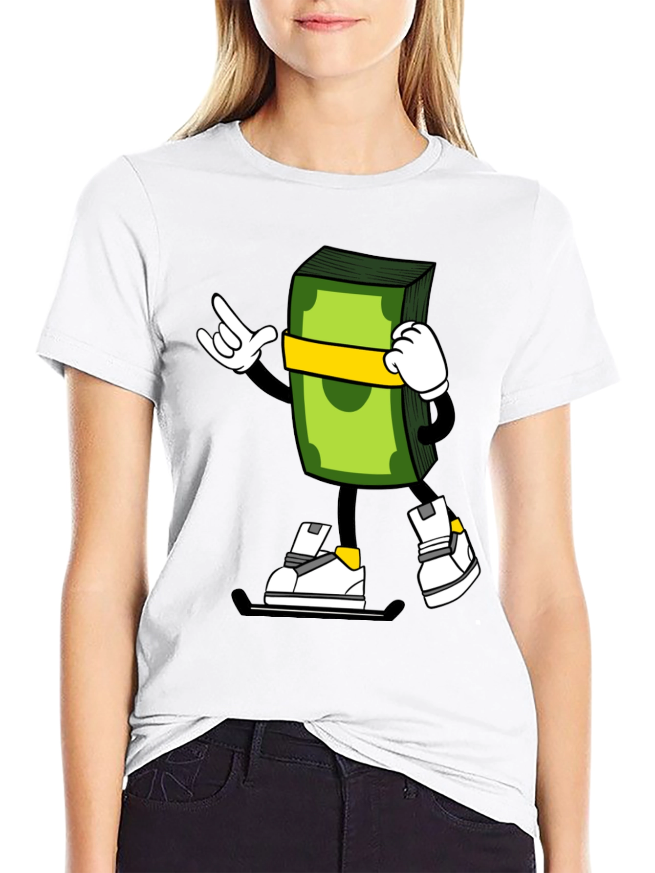 Cartoon Money Stack Graphic Tee