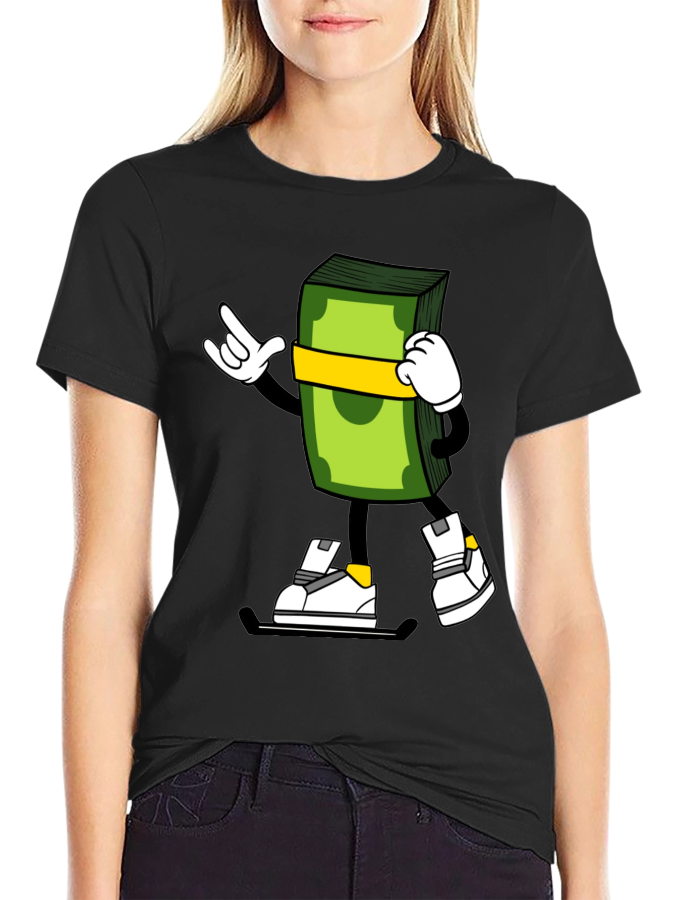Cartoon Money Stack Graphic Tee