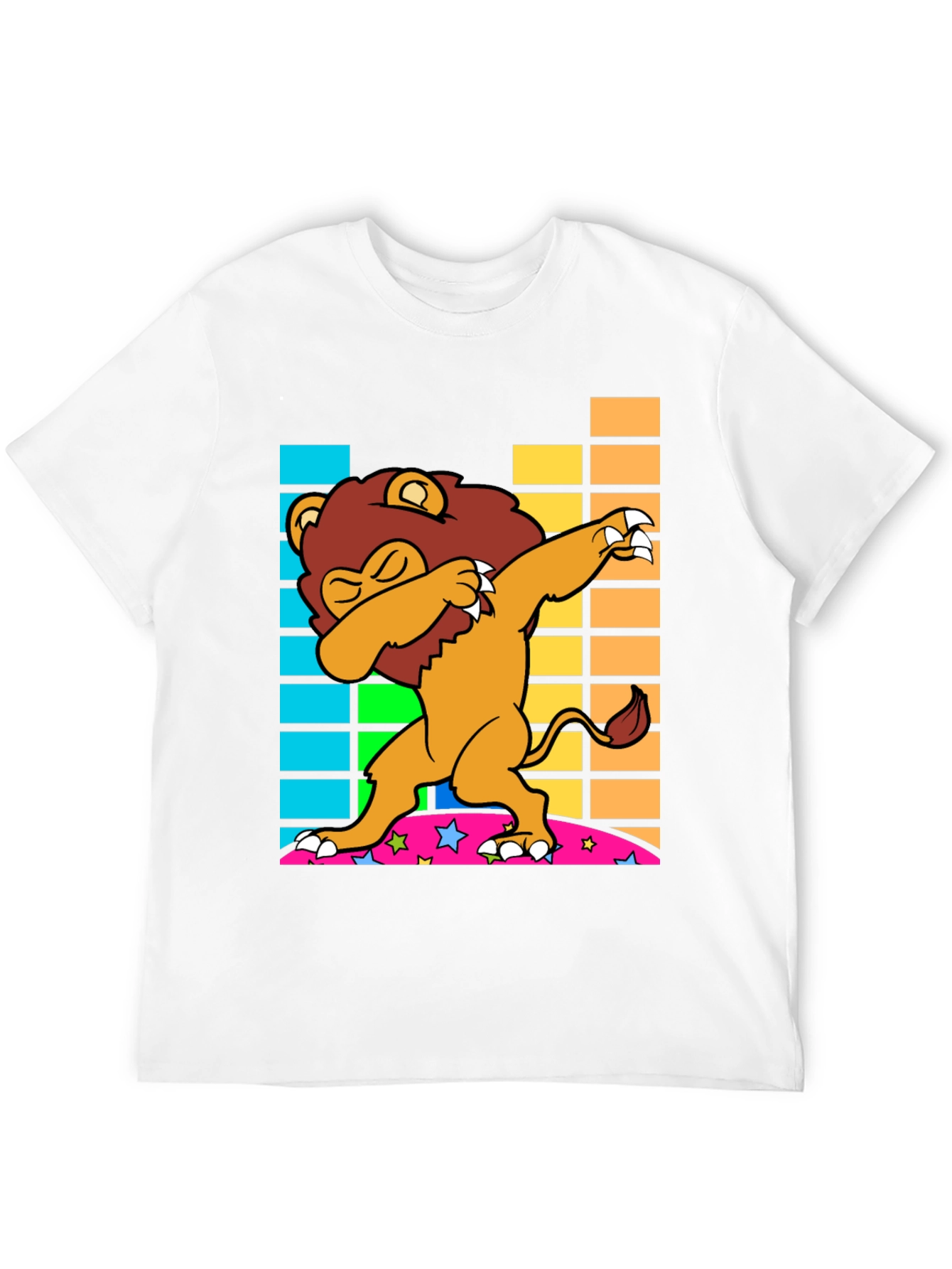 Dabbing Lion Graphic Tee - Fun Black T-Shirt