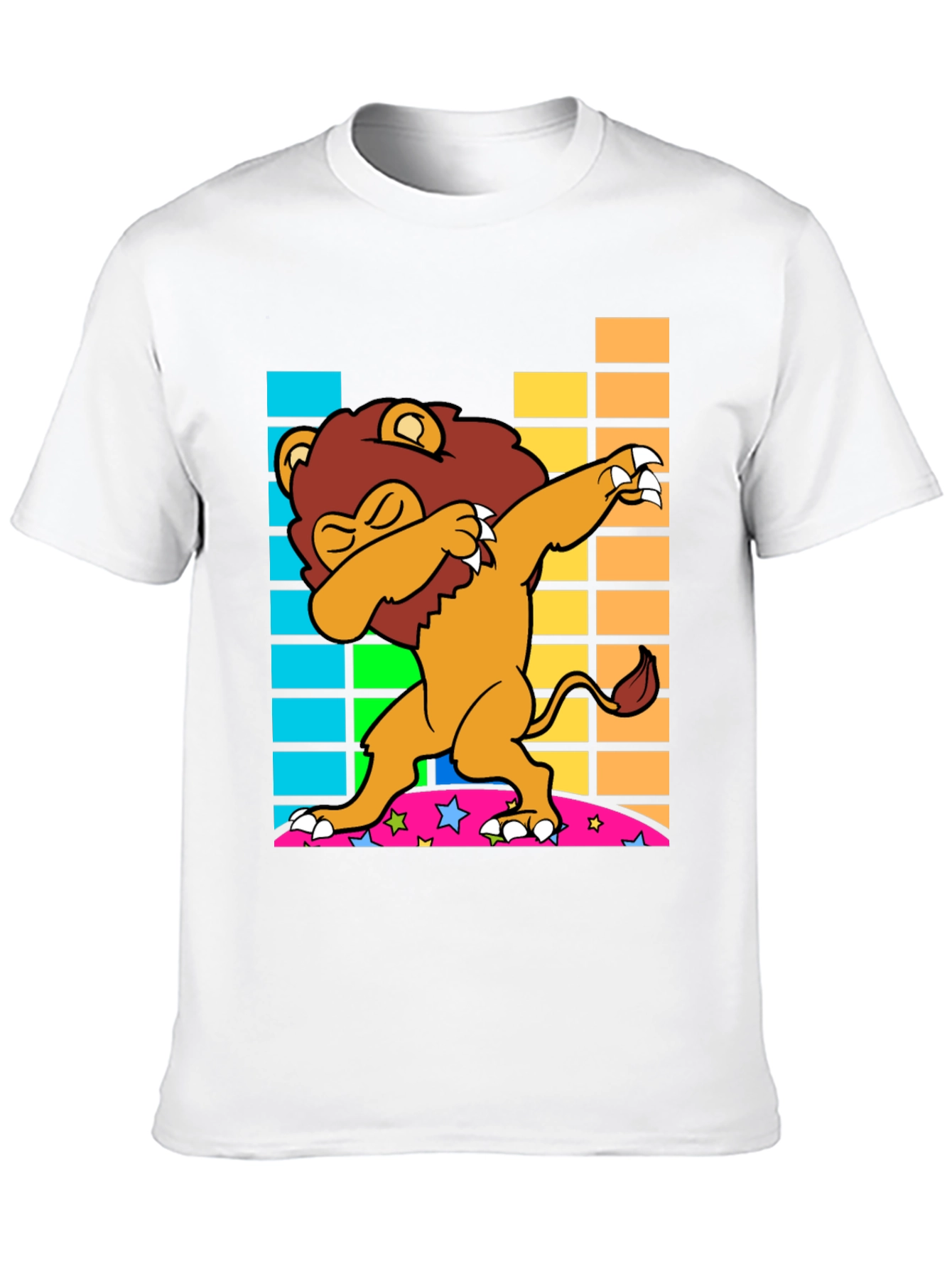 Dabbing Lion Graphic Tee - Fun Black T-Shirt