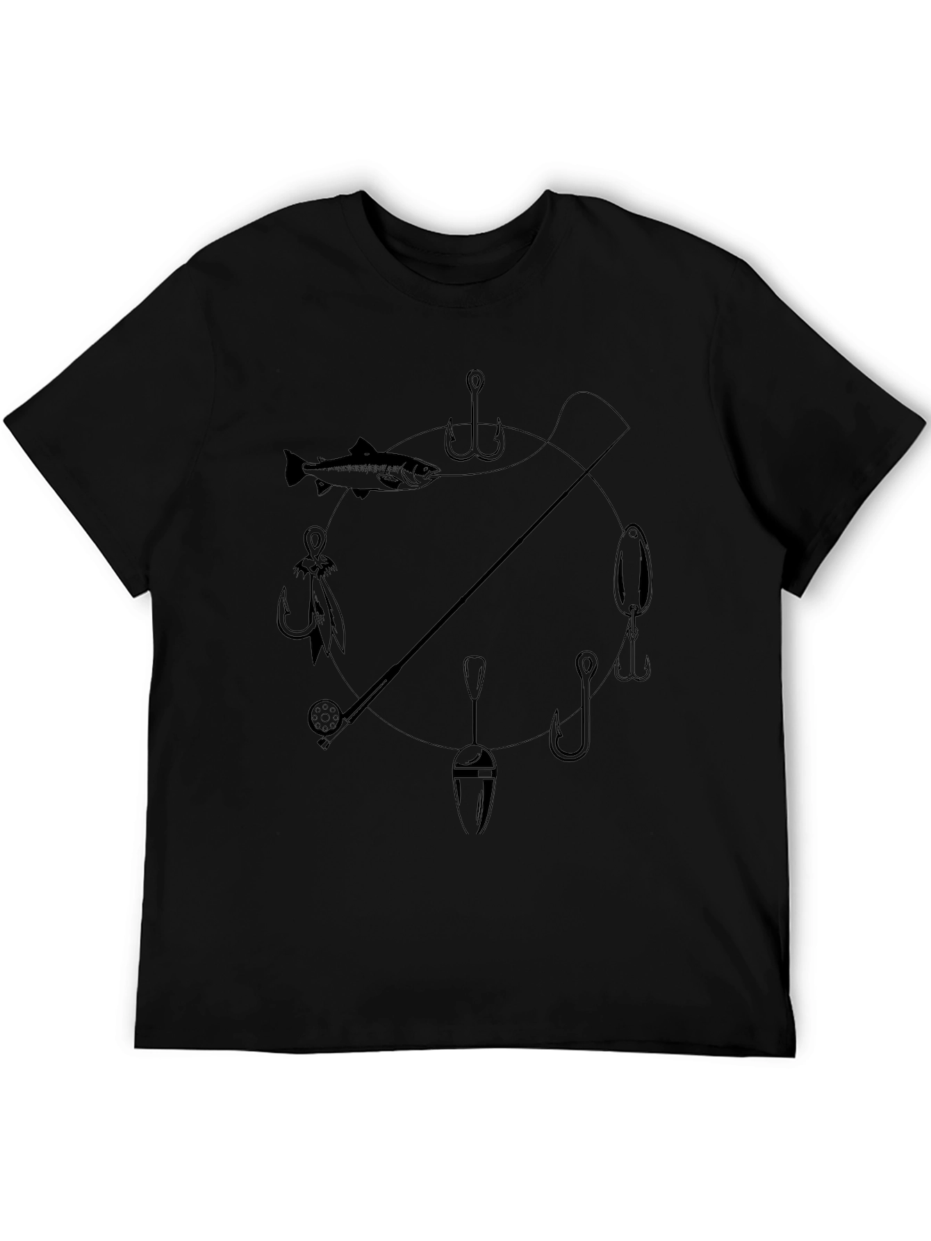 Fishing Time Black T-Shirt