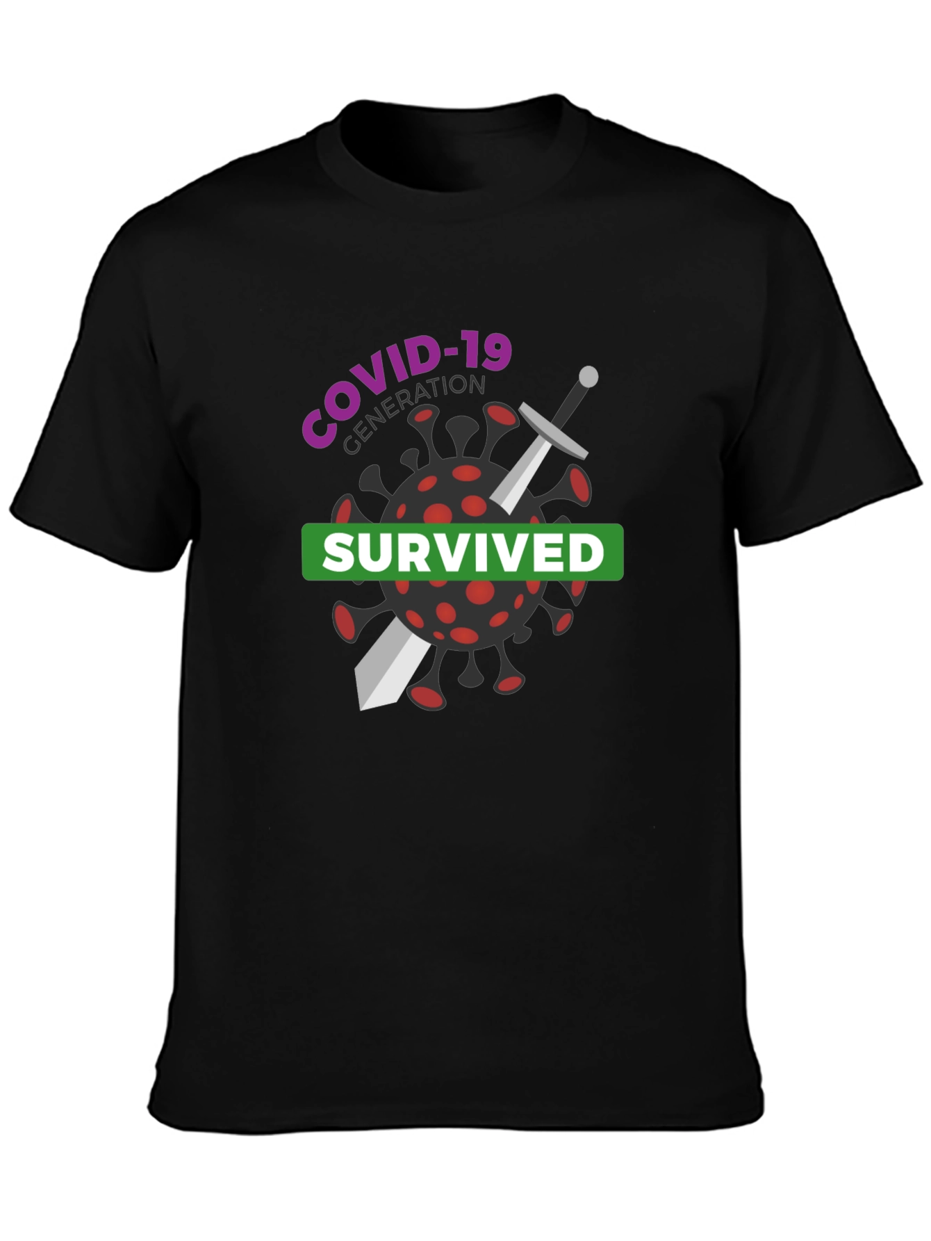 COVID-19 Generation Survived Black T-Shirt