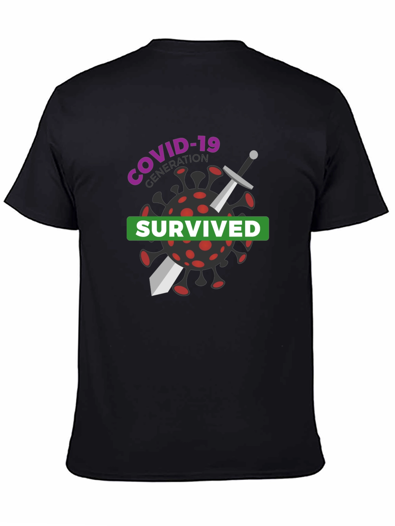 COVID-19 Generation Survived Black T-Shirt