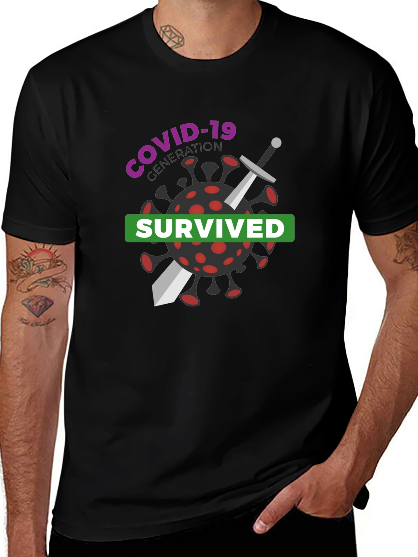 COVID-19 Generation Survived Black T-Shirt