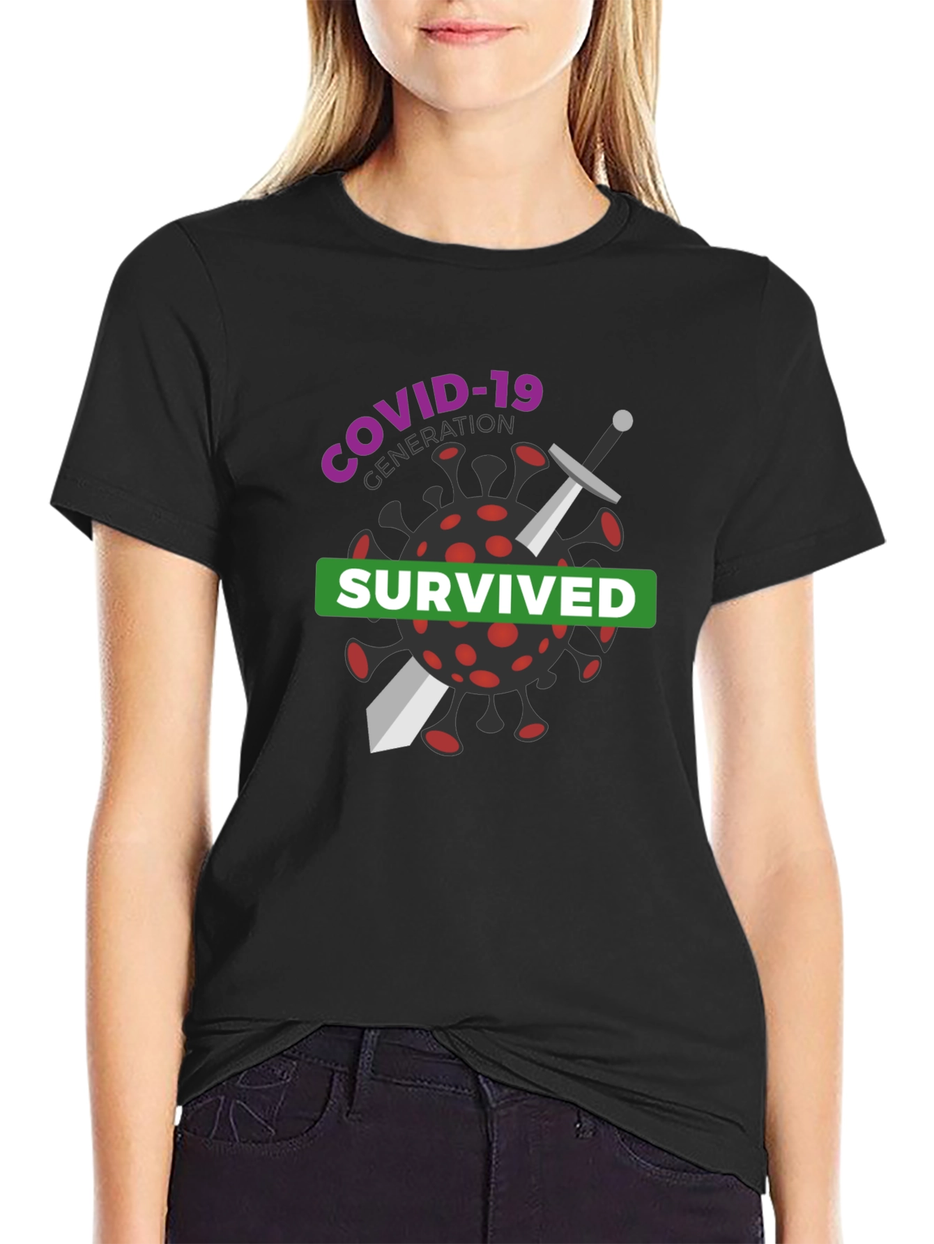 COVID-19 Generation Survived Black T-Shirt