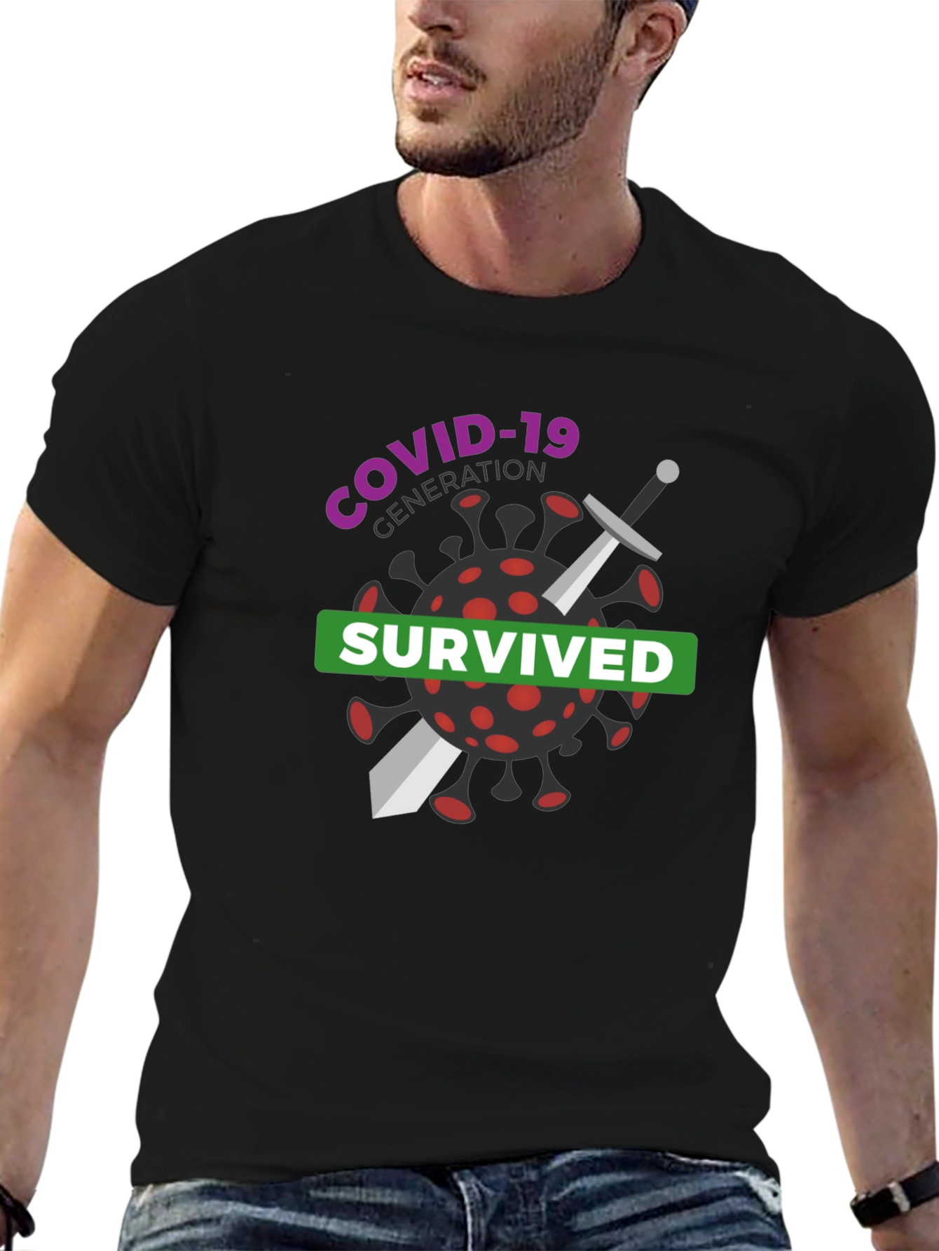 COVID-19 Generation Survived Black T-Shirt