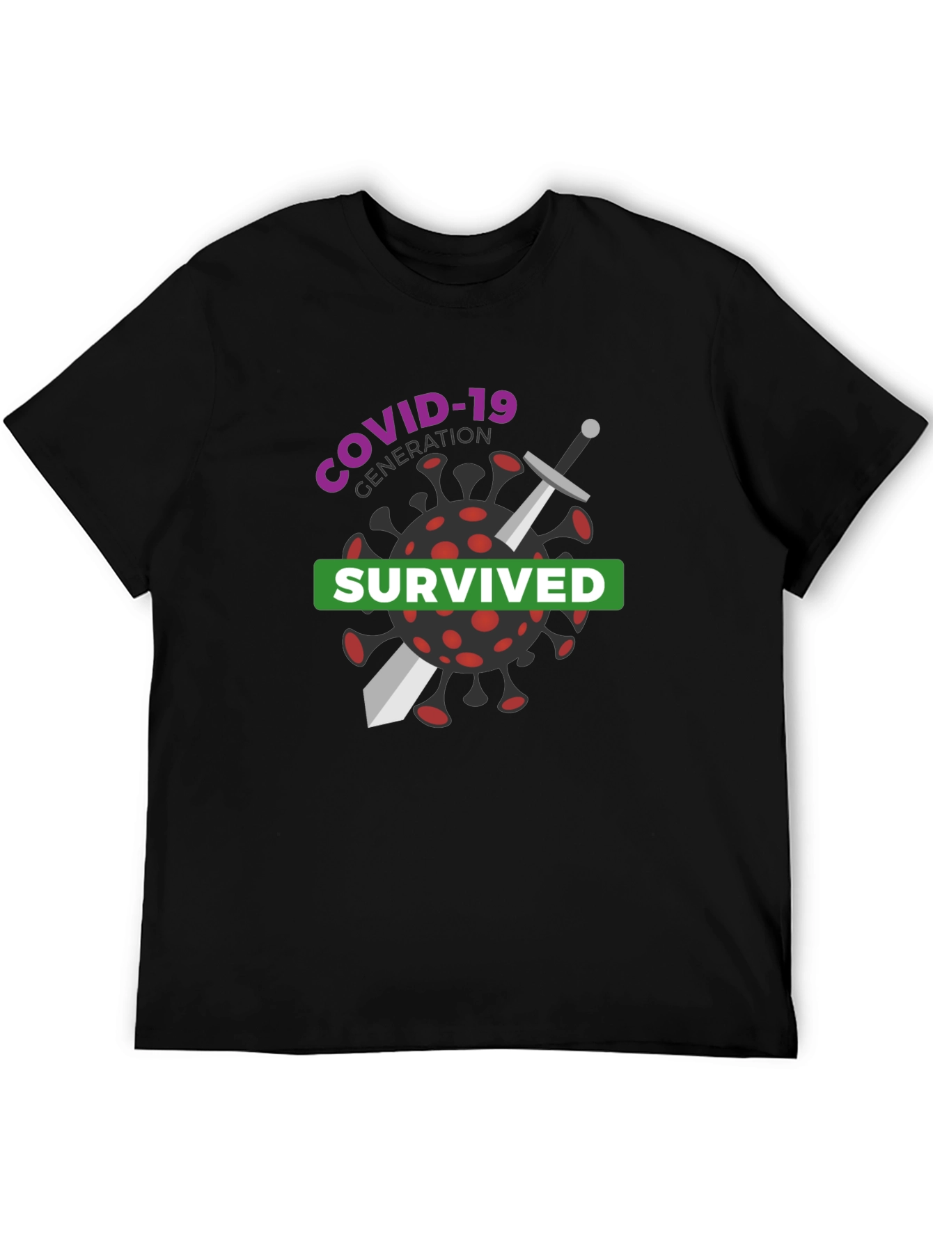 COVID-19 Generation Survived Black T-Shirt