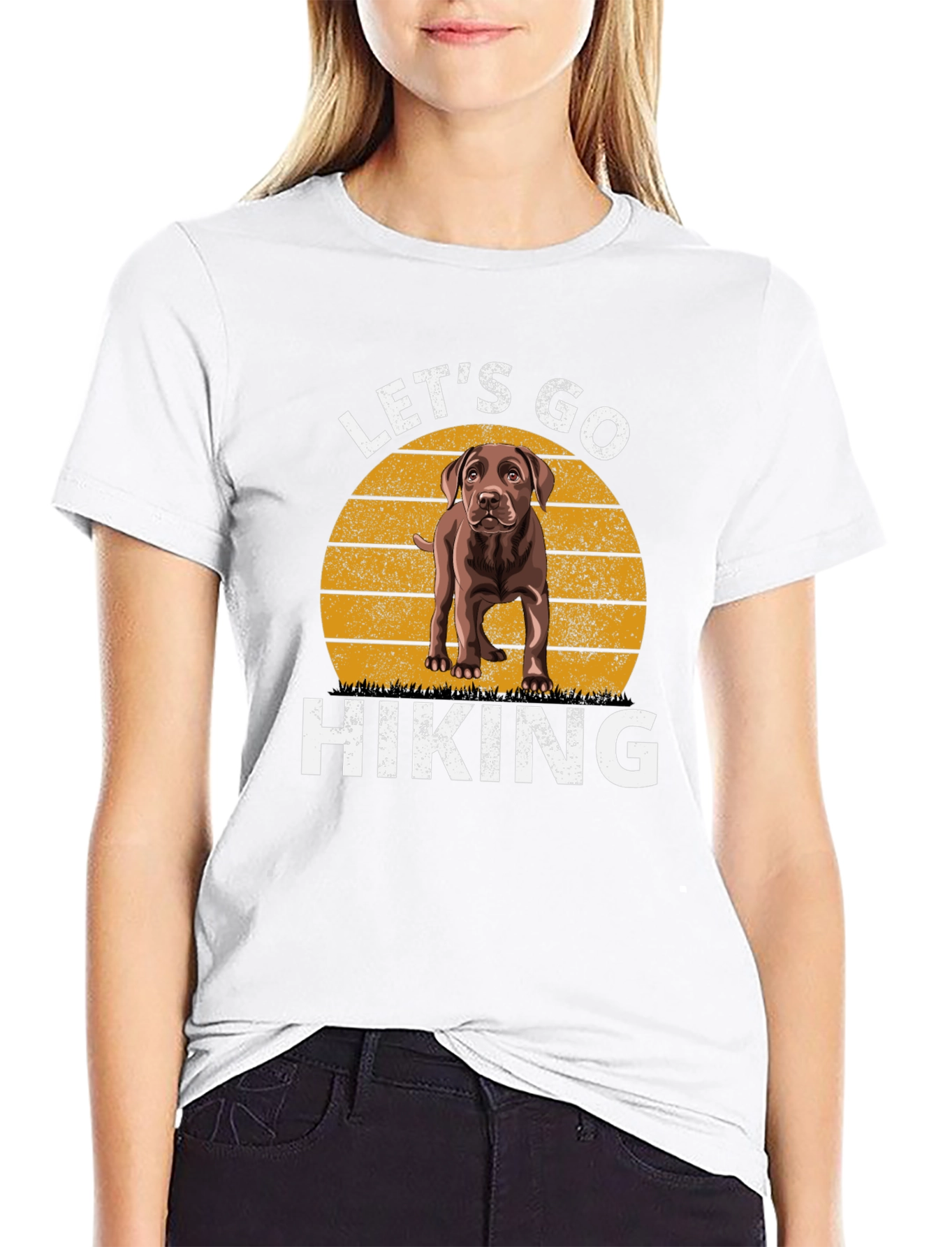 Lets Go Hiking Dog Graphic Tee