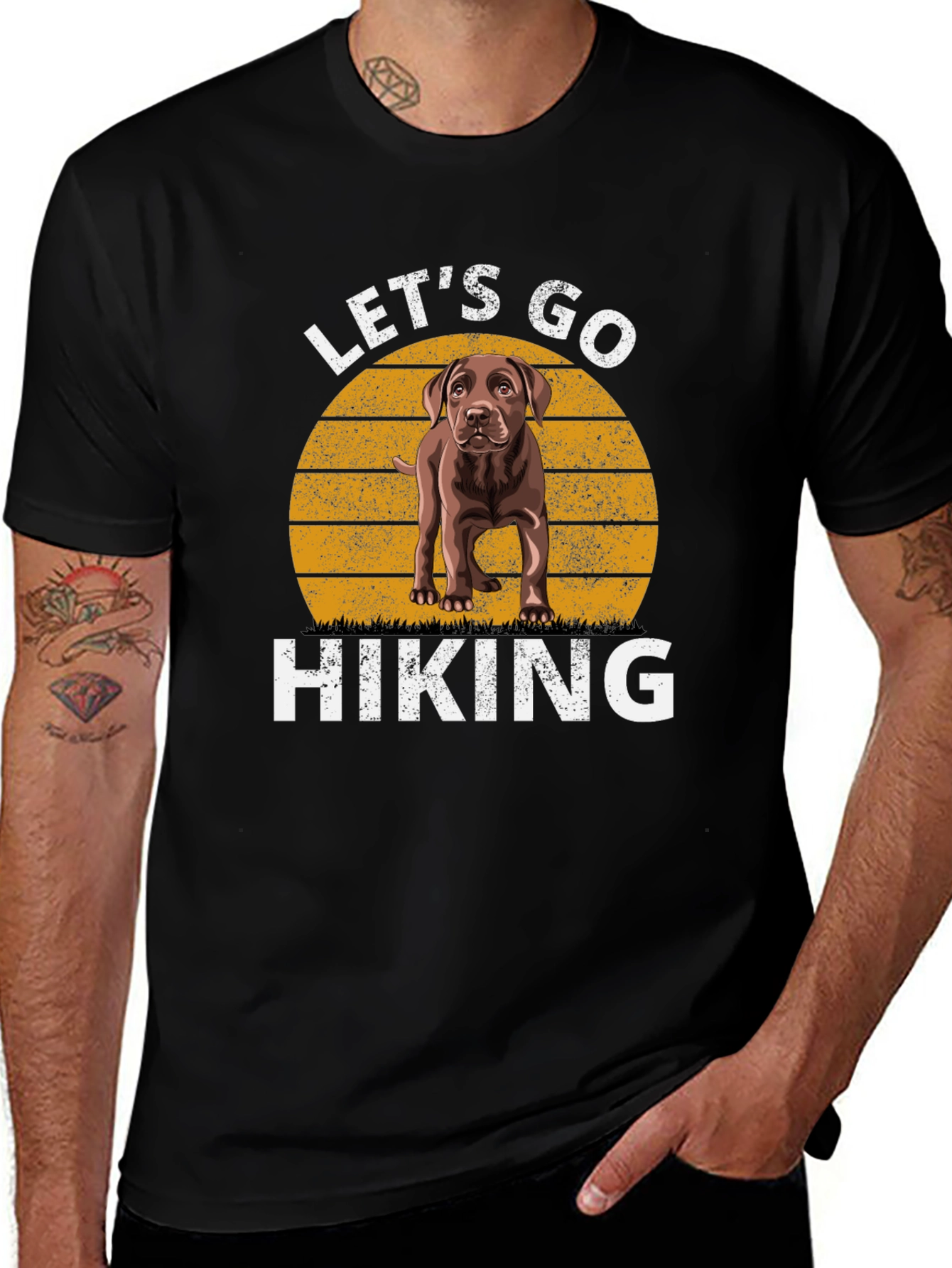 Lets Go Hiking Dog Graphic Tee