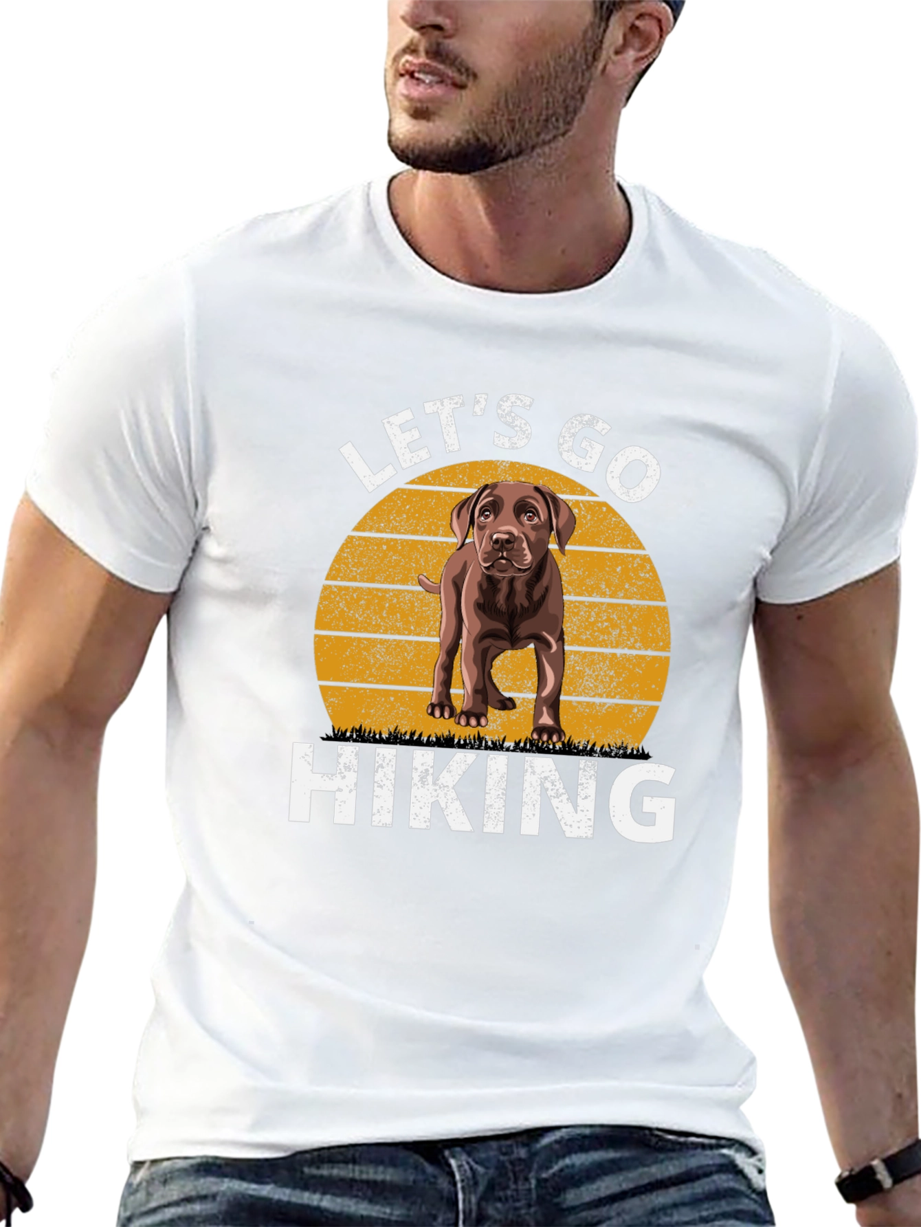 Lets Go Hiking Dog Graphic Tee
