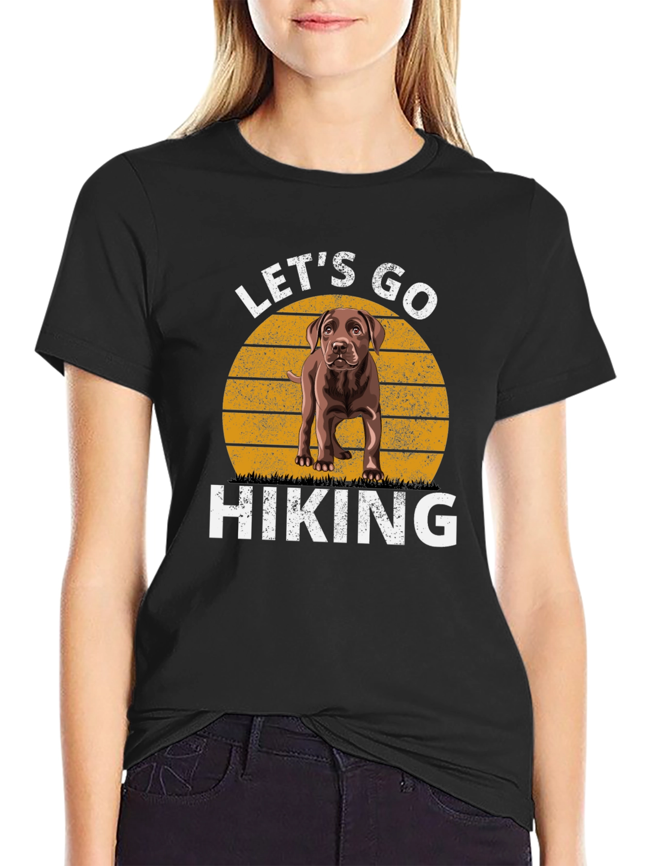 Lets Go Hiking Dog Graphic Tee