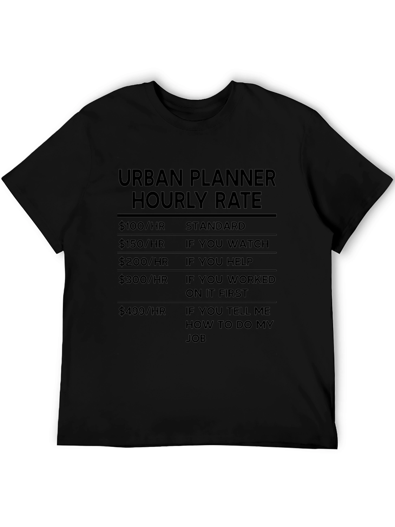 Urban Planner Hourly Rate T-Shirt