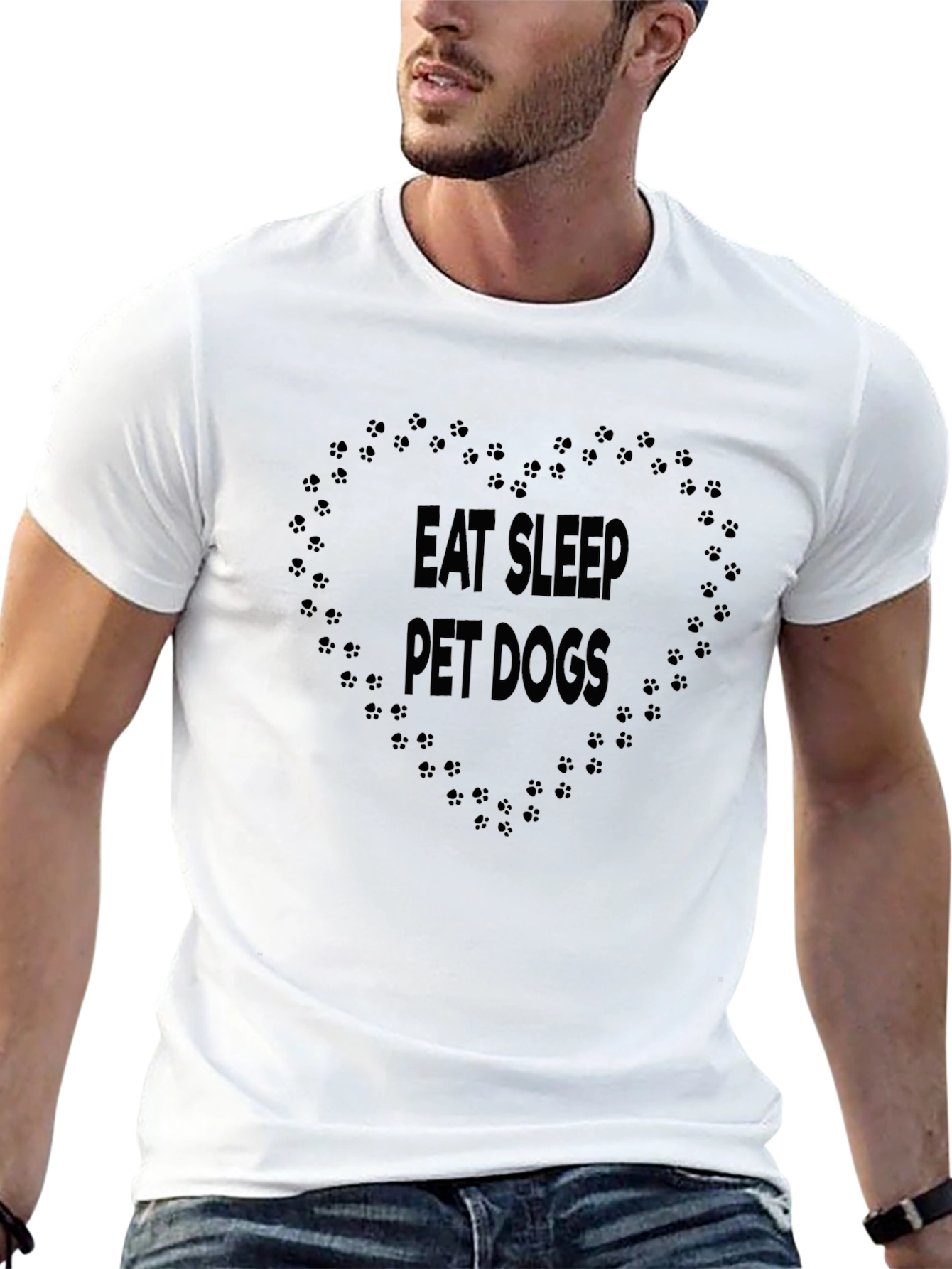 Eat Sleep Pet Dogs Graphic T-Shirt