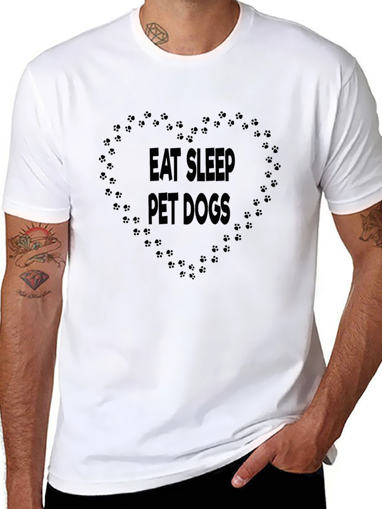 Eat Sleep Pet Dogs Graphic T-Shirt