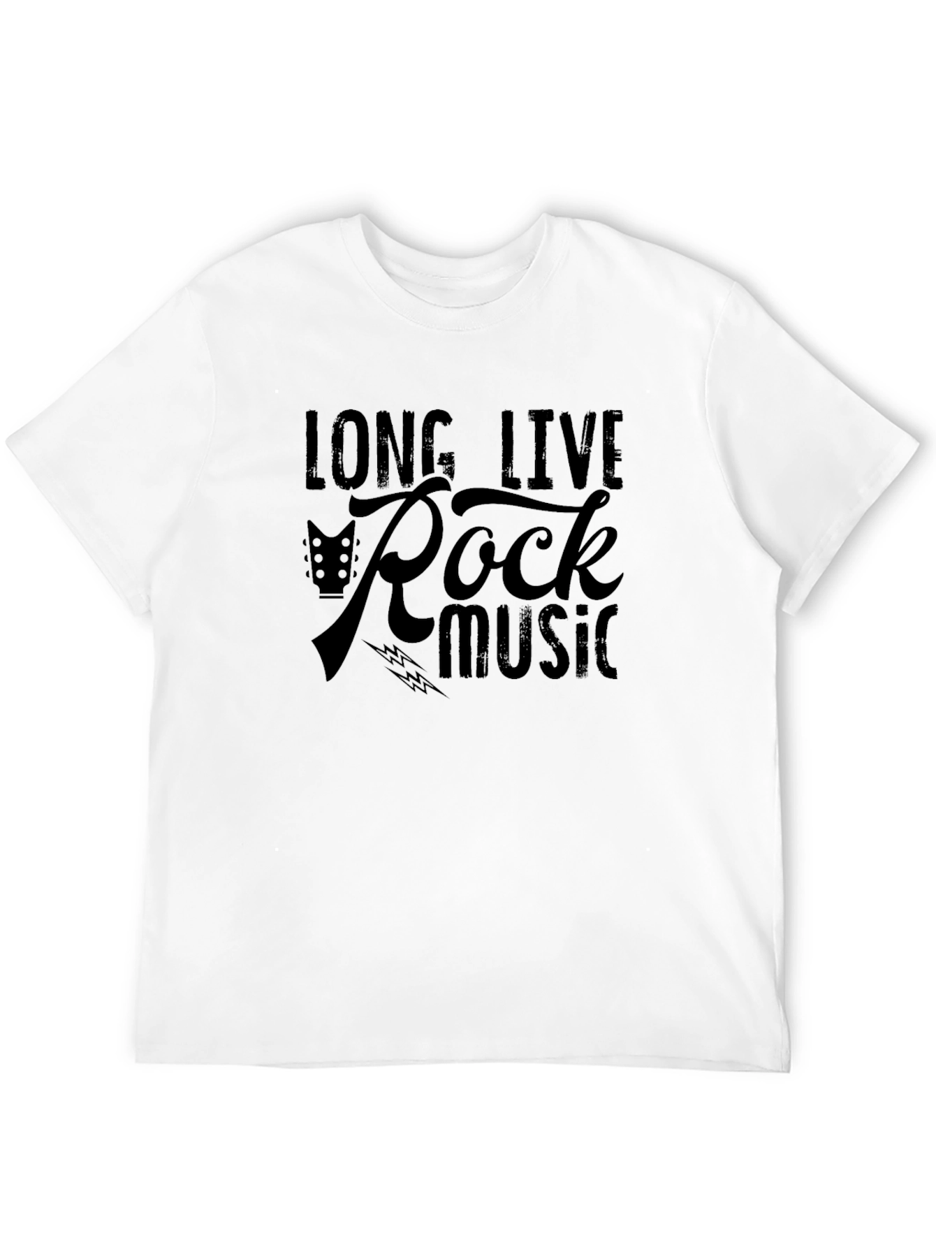 Long Live Rock Music Graphic Tee - Black