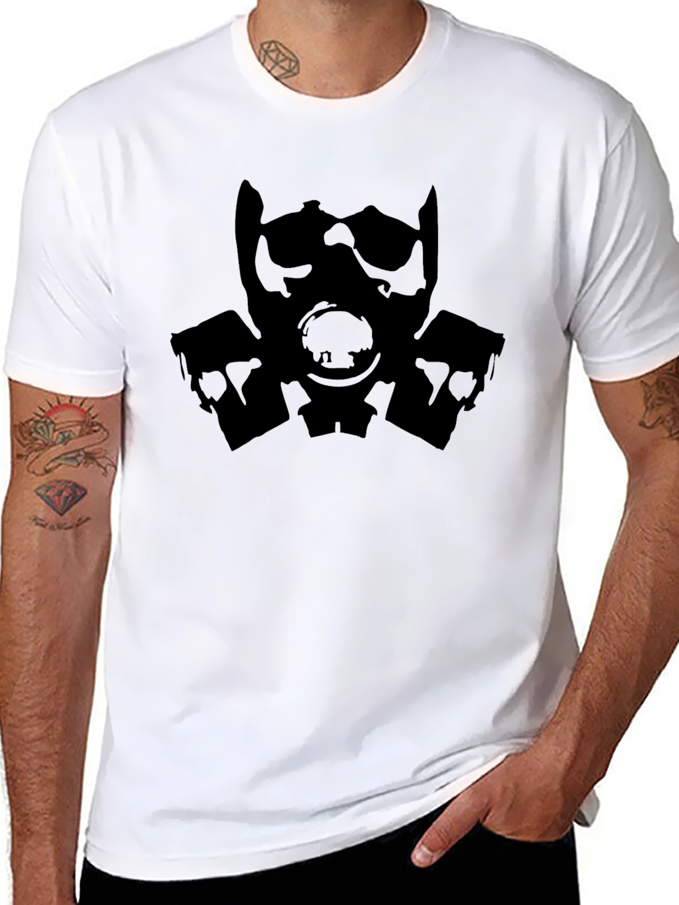 Gas Mask Graphic Tee - Black Cotton T-Shirt