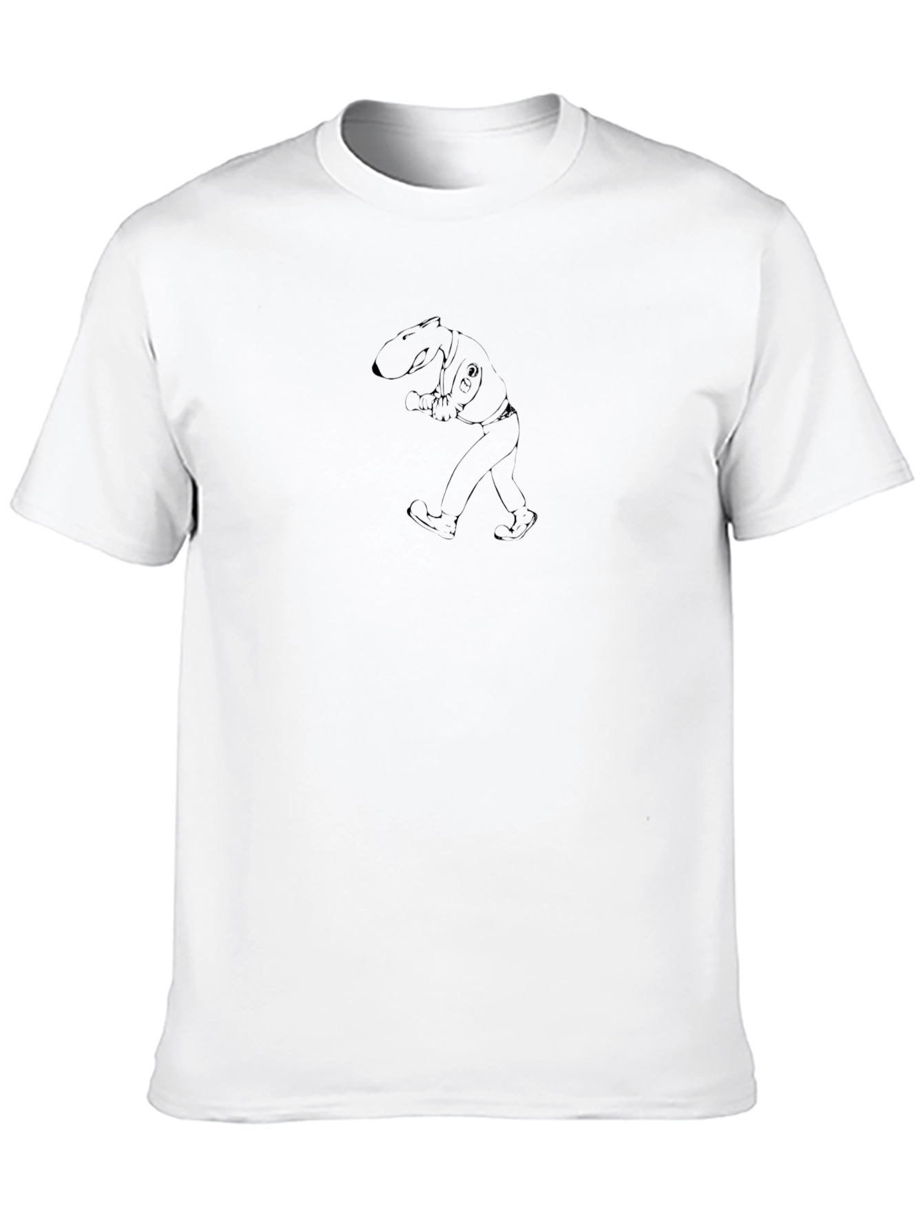 Cartoon Character Walking Black T-Shirt