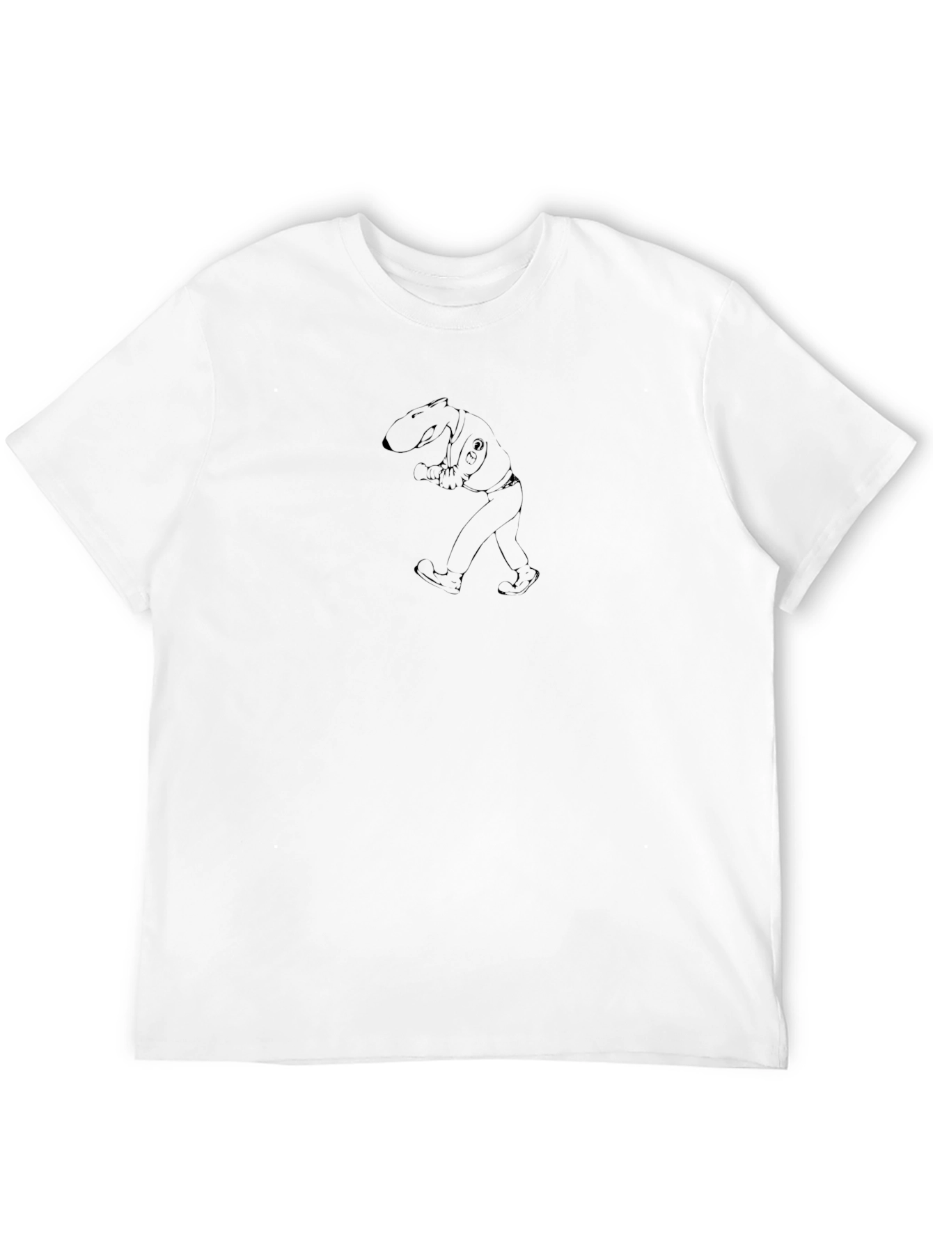 Cartoon Character Walking Black T-Shirt