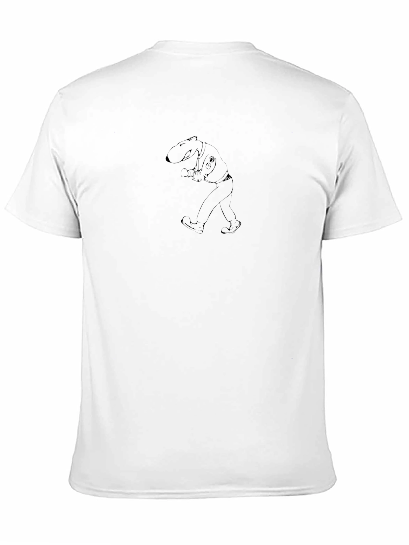 Cartoon Character Walking Black T-Shirt