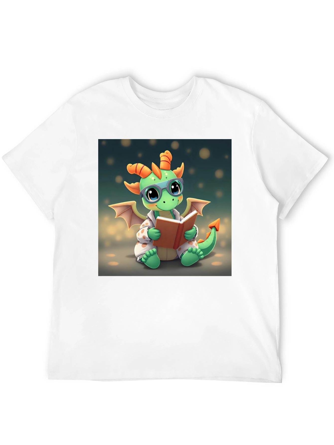 Cute Dragon Reading Book Graphic Tee