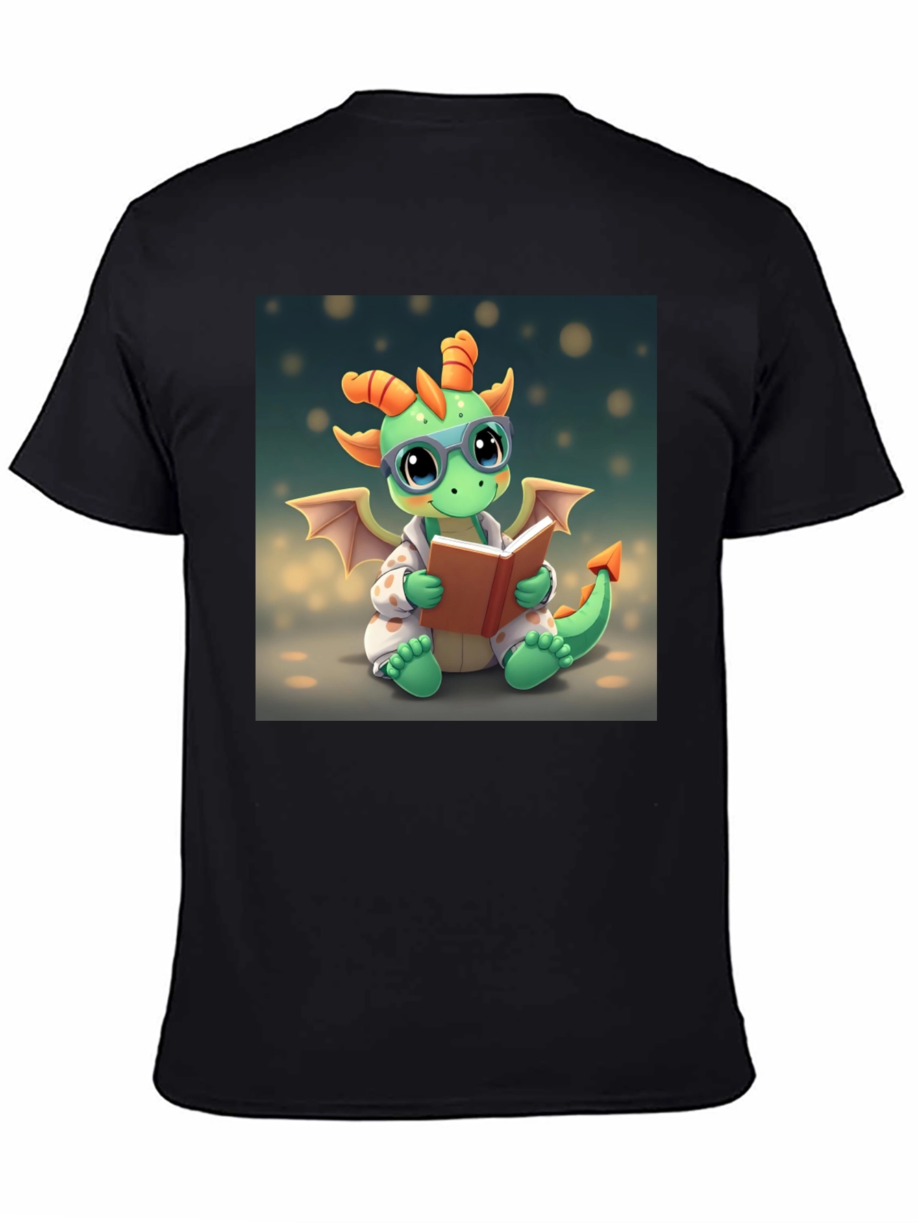 Cute Dragon Reading Book Graphic Tee