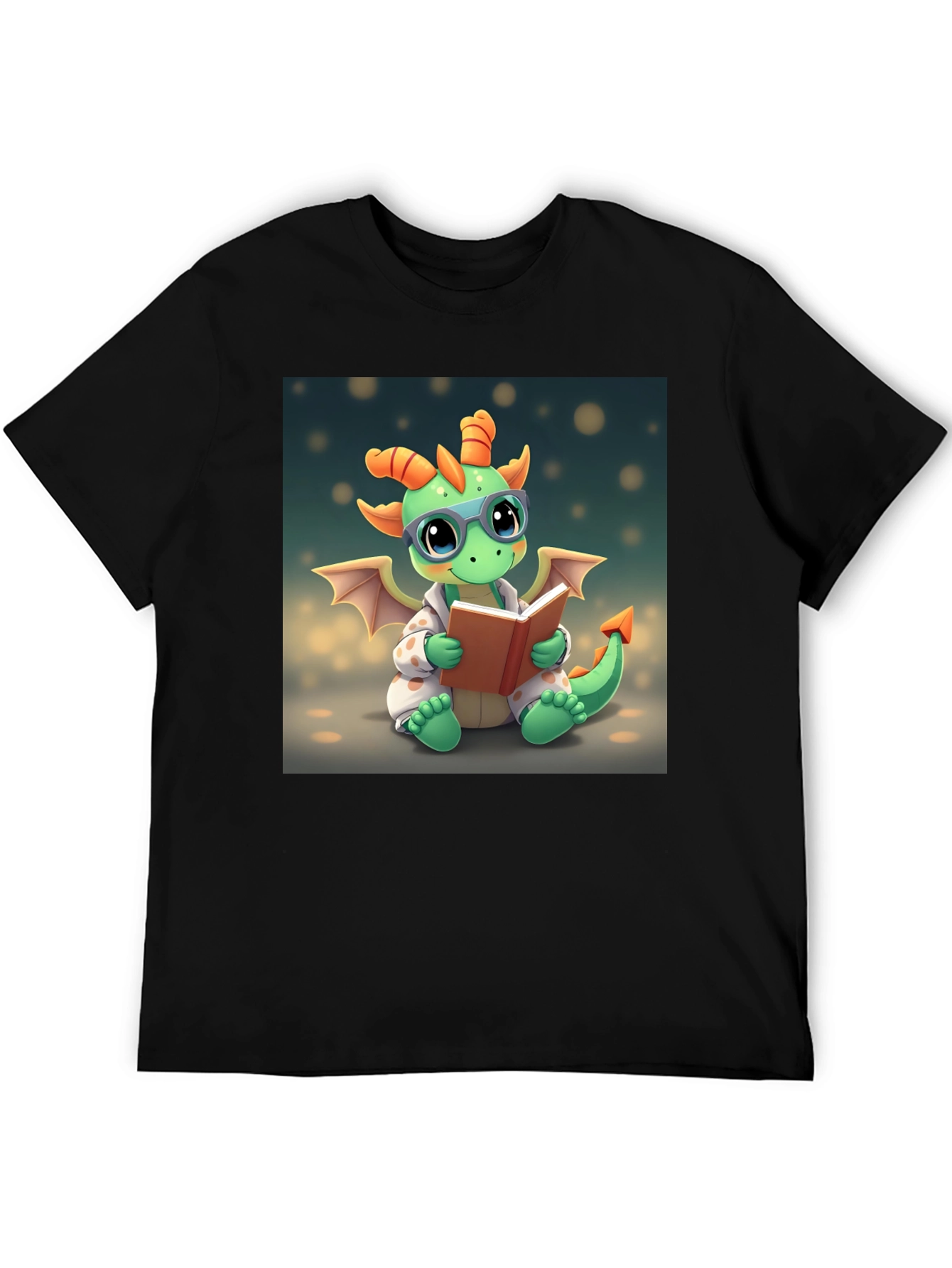 Cute Dragon Reading Book Graphic Tee
