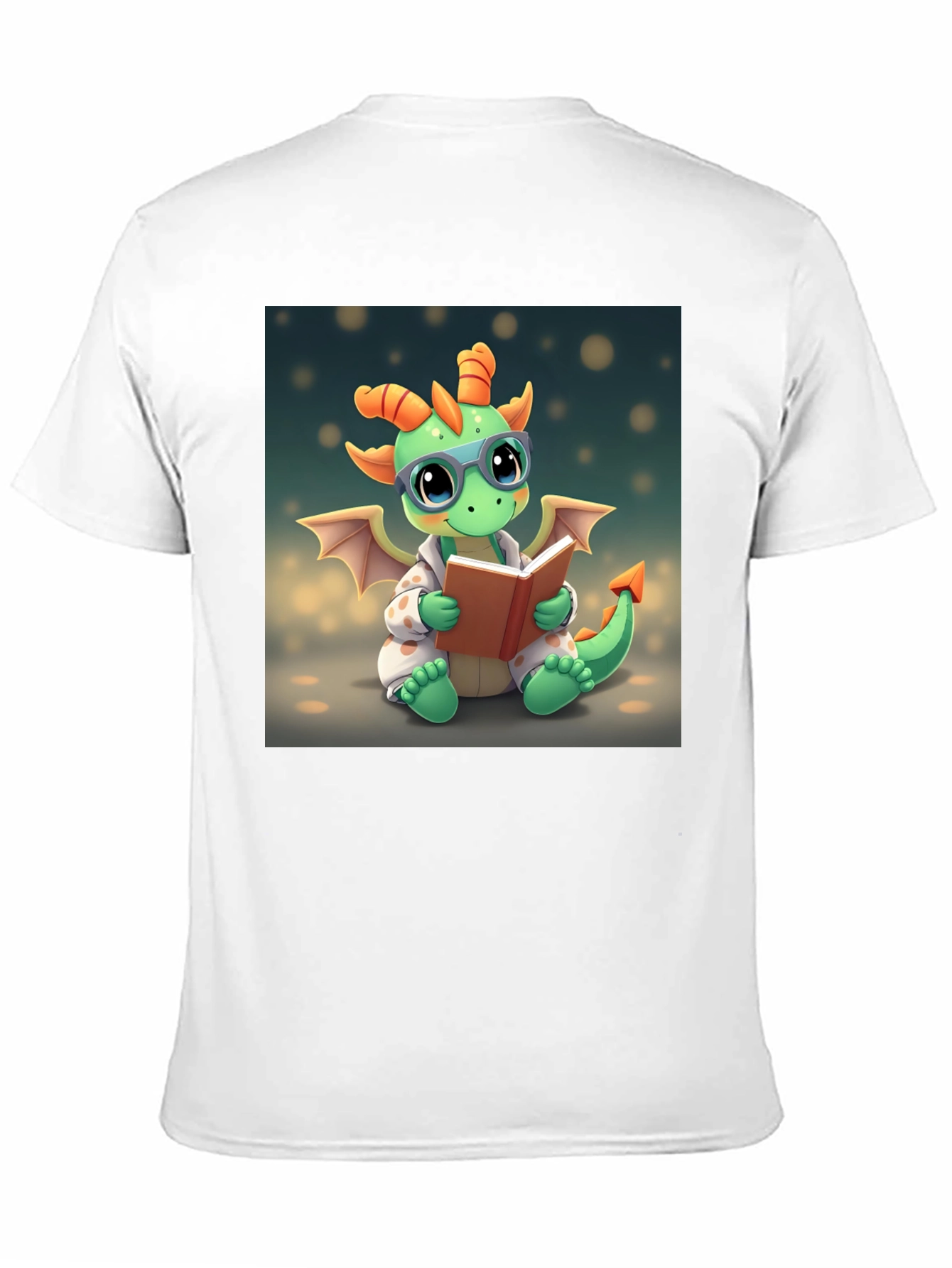 Cute Dragon Reading Book Graphic Tee