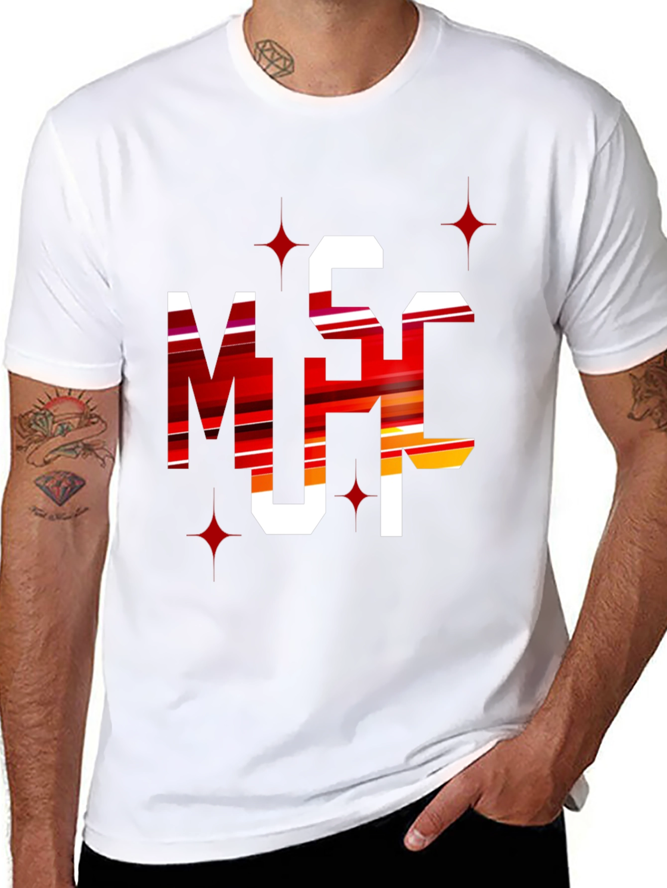 Bold Graphic Tee: MSC Letters - Statement Style