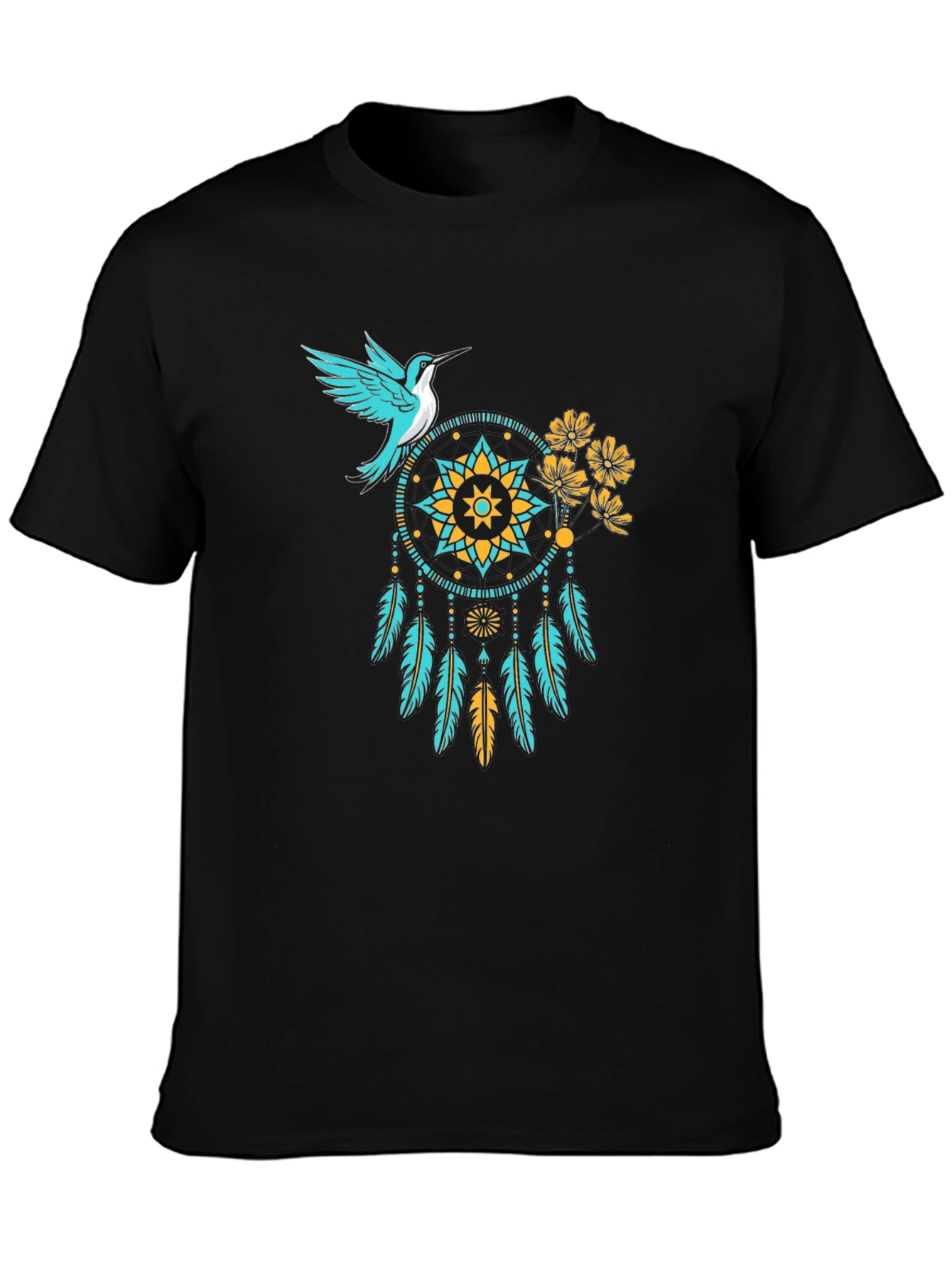 Hummingbird Dreamcatcher Black Graphic Tee