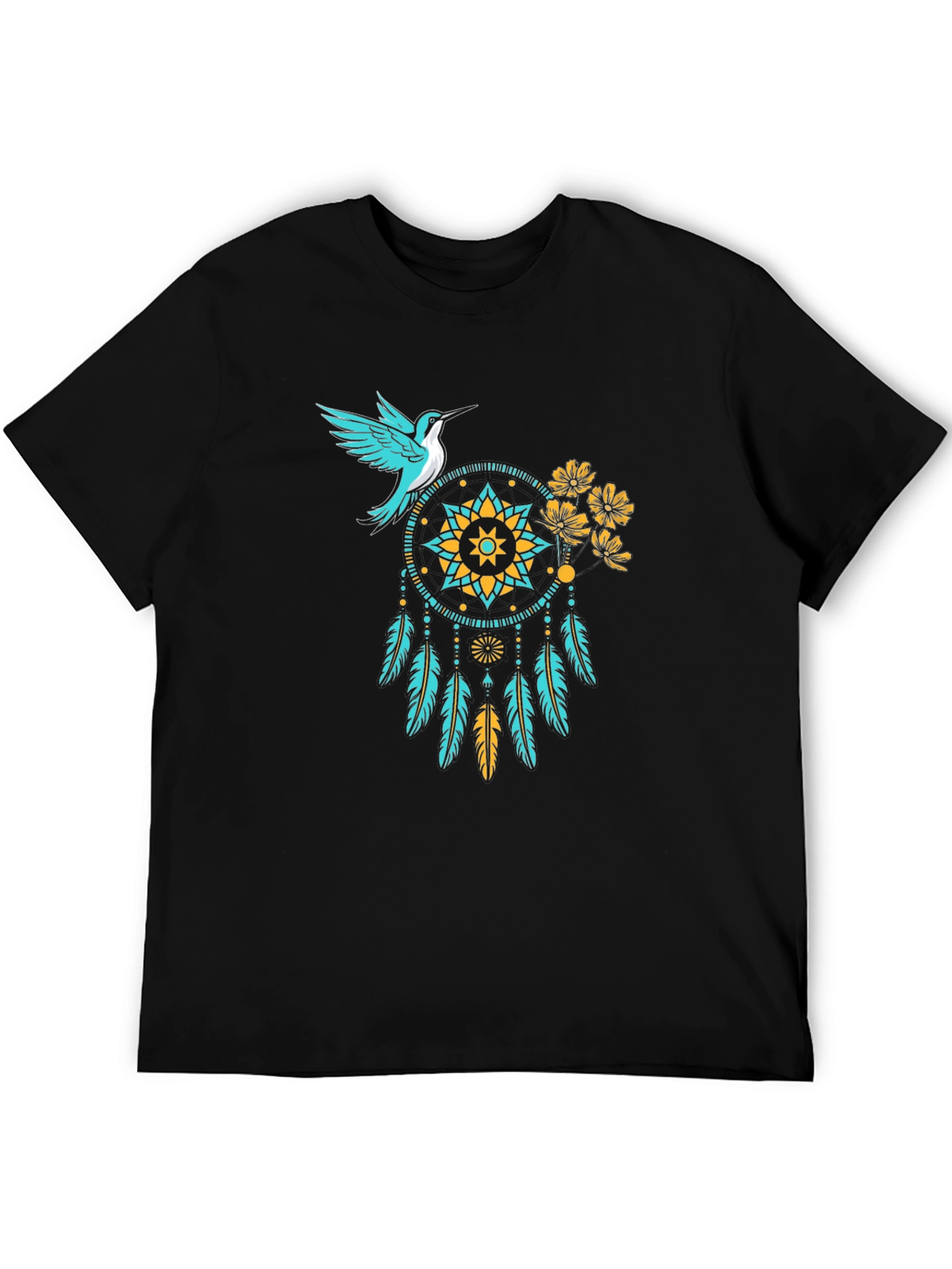 Hummingbird Dreamcatcher Black Graphic Tee